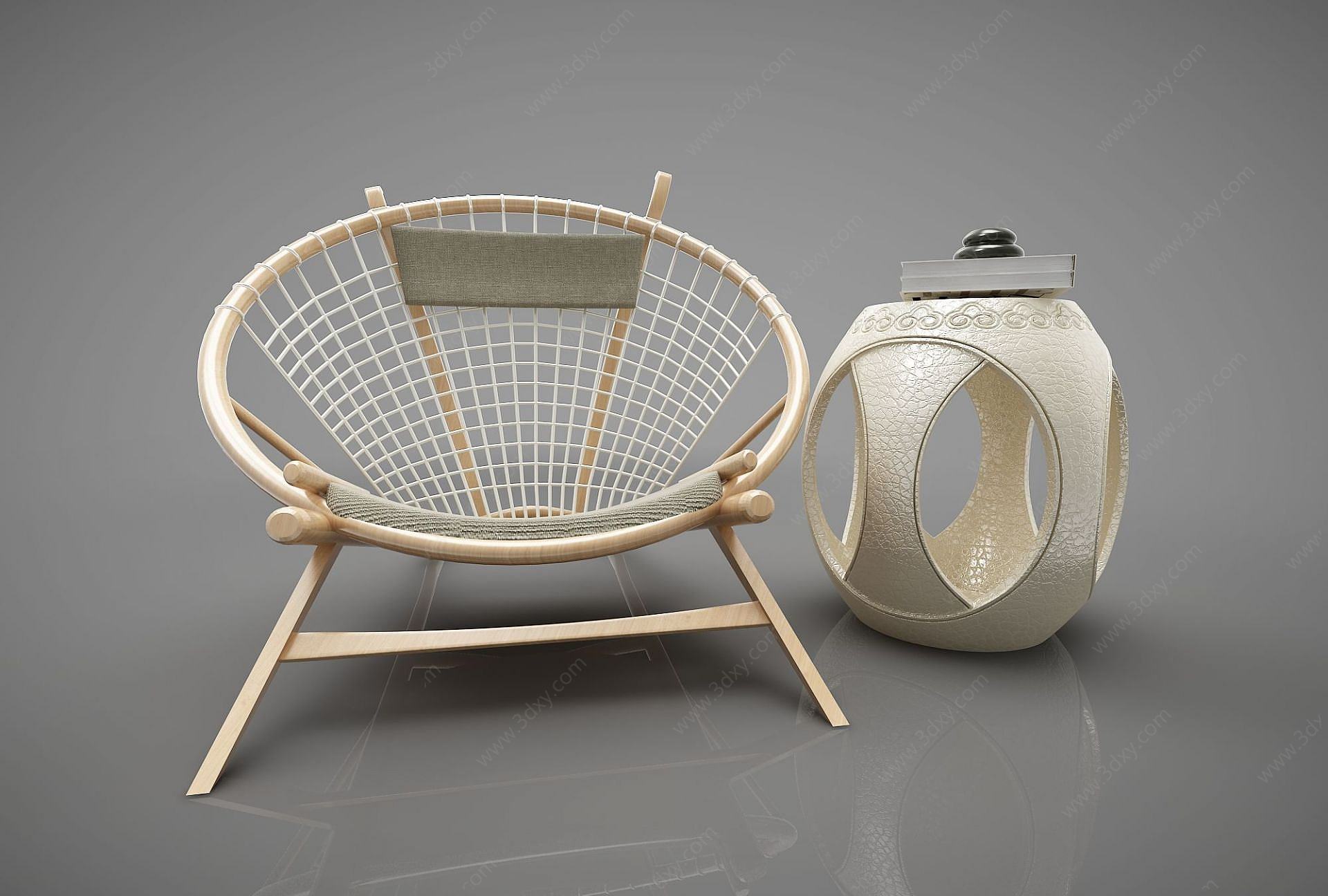 藤椅3D模型