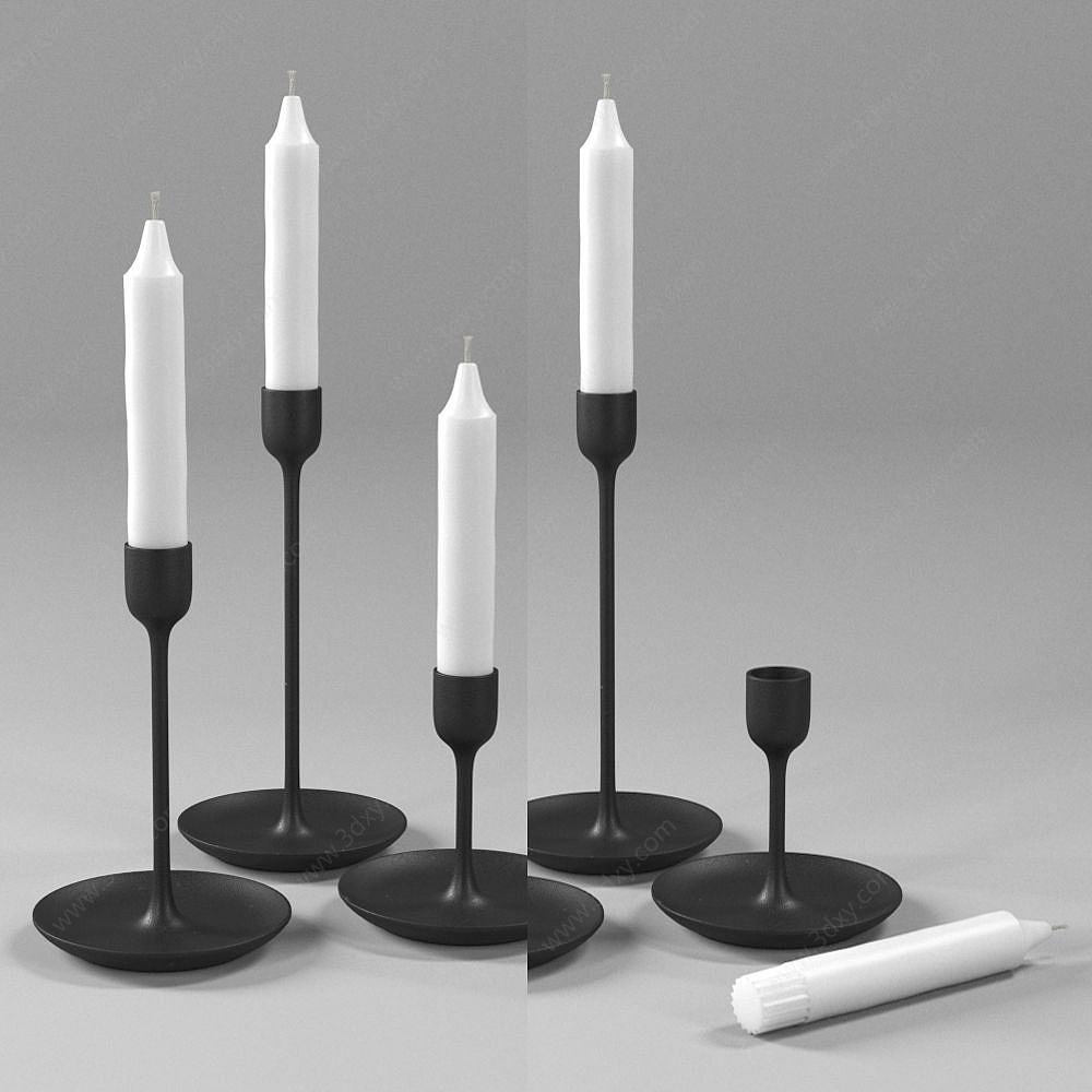 现代蜡烛台蜡烛灯3D模型