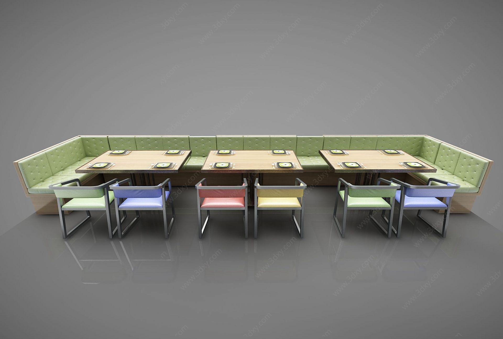 卡座餐厅3D模型