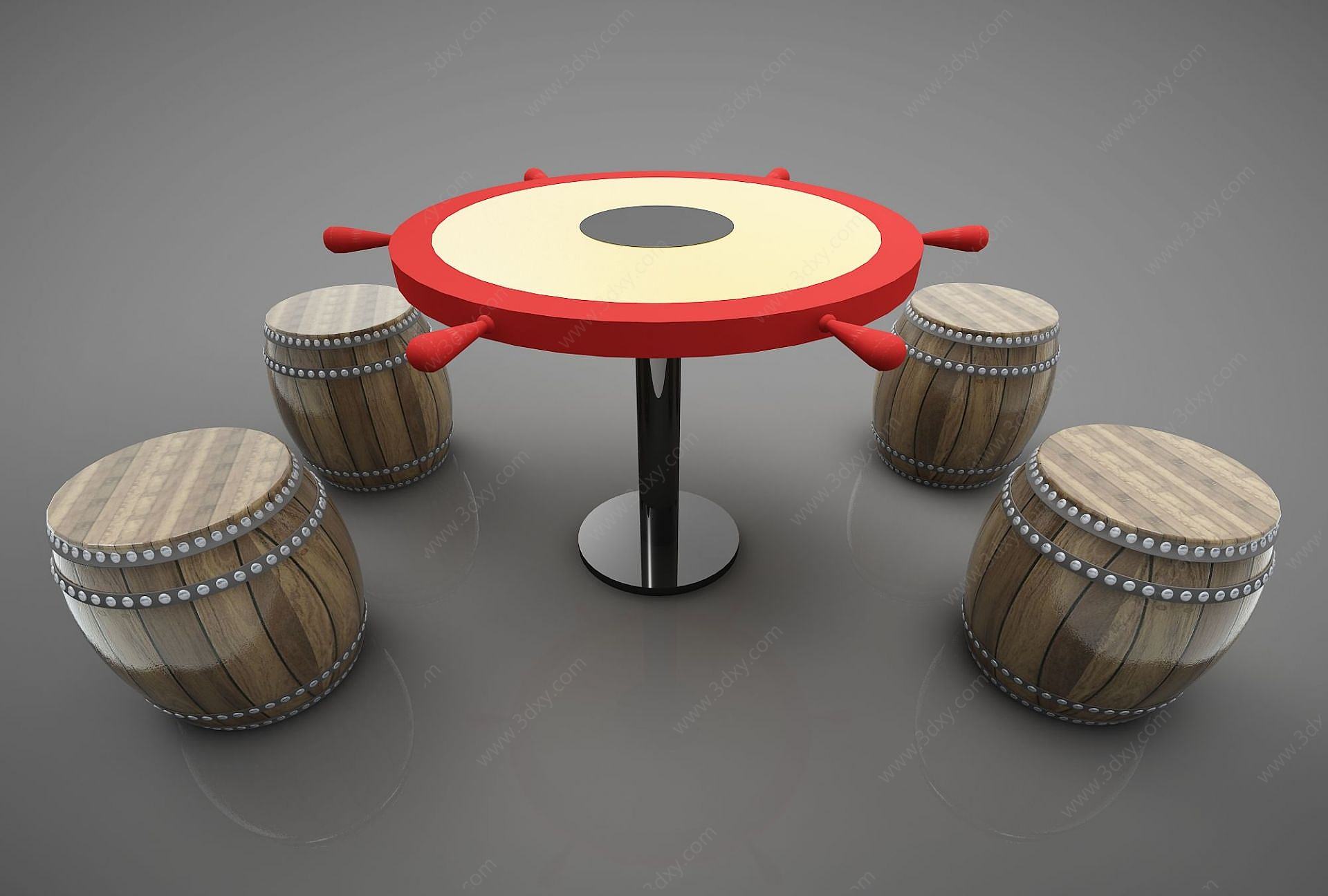 餐桌工业风格3D模型
