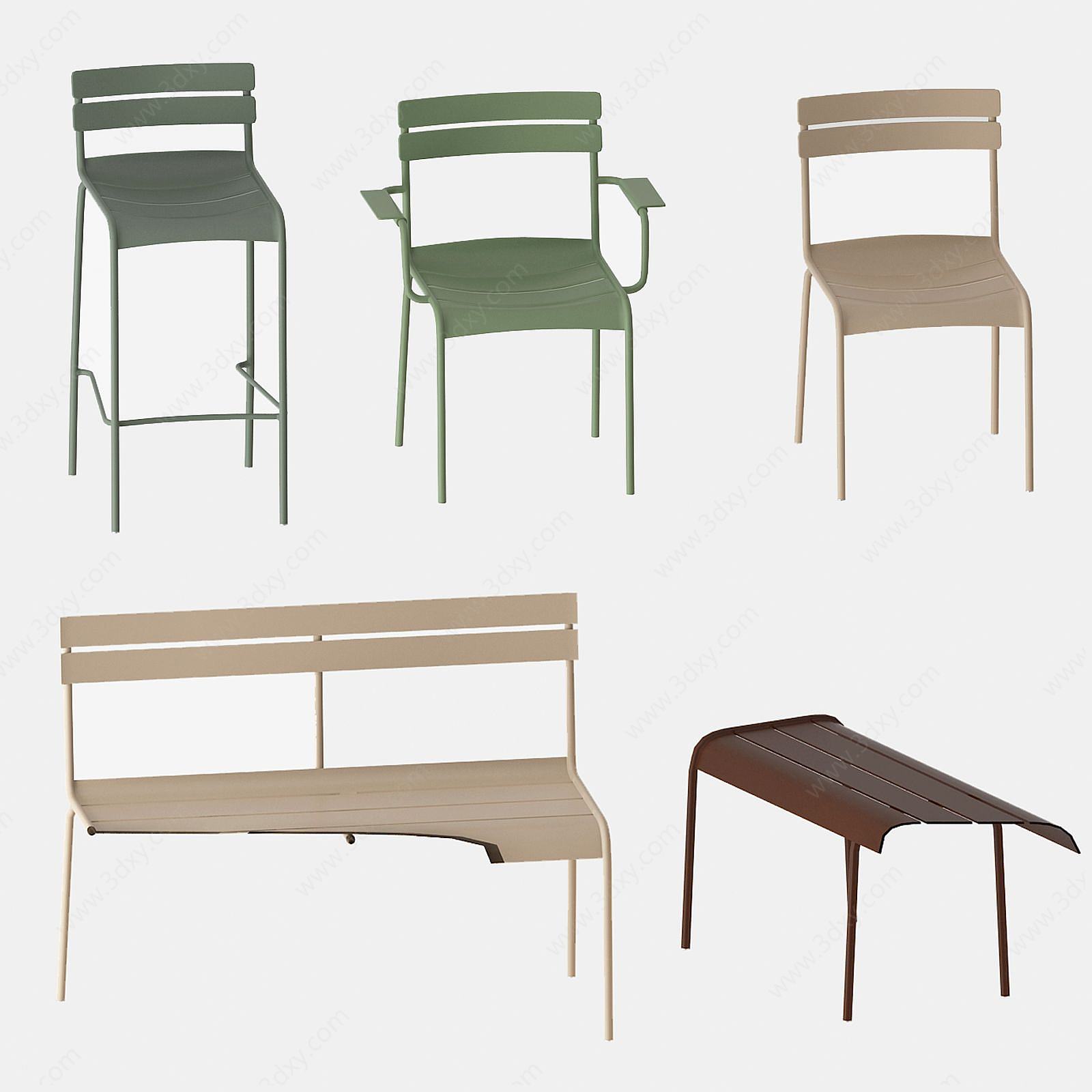 现代休闲家具椅子凳子3D模型