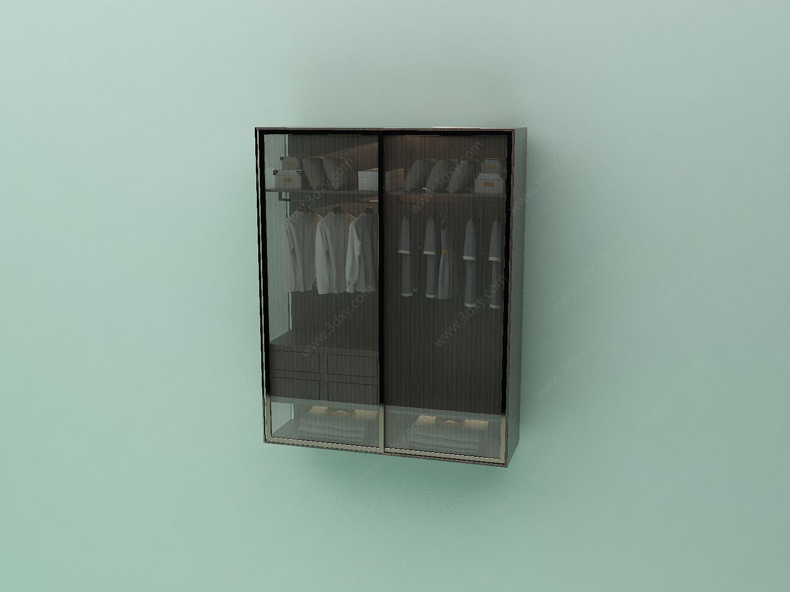 玻璃衣柜3D模型