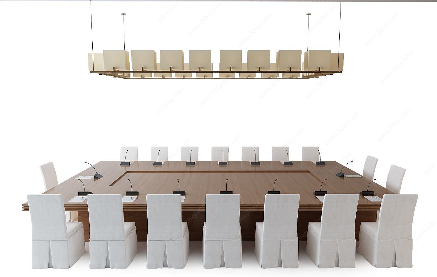 会议桌椅吊灯3D模型