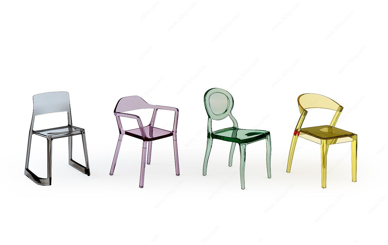 现代常规透明椅3D模型