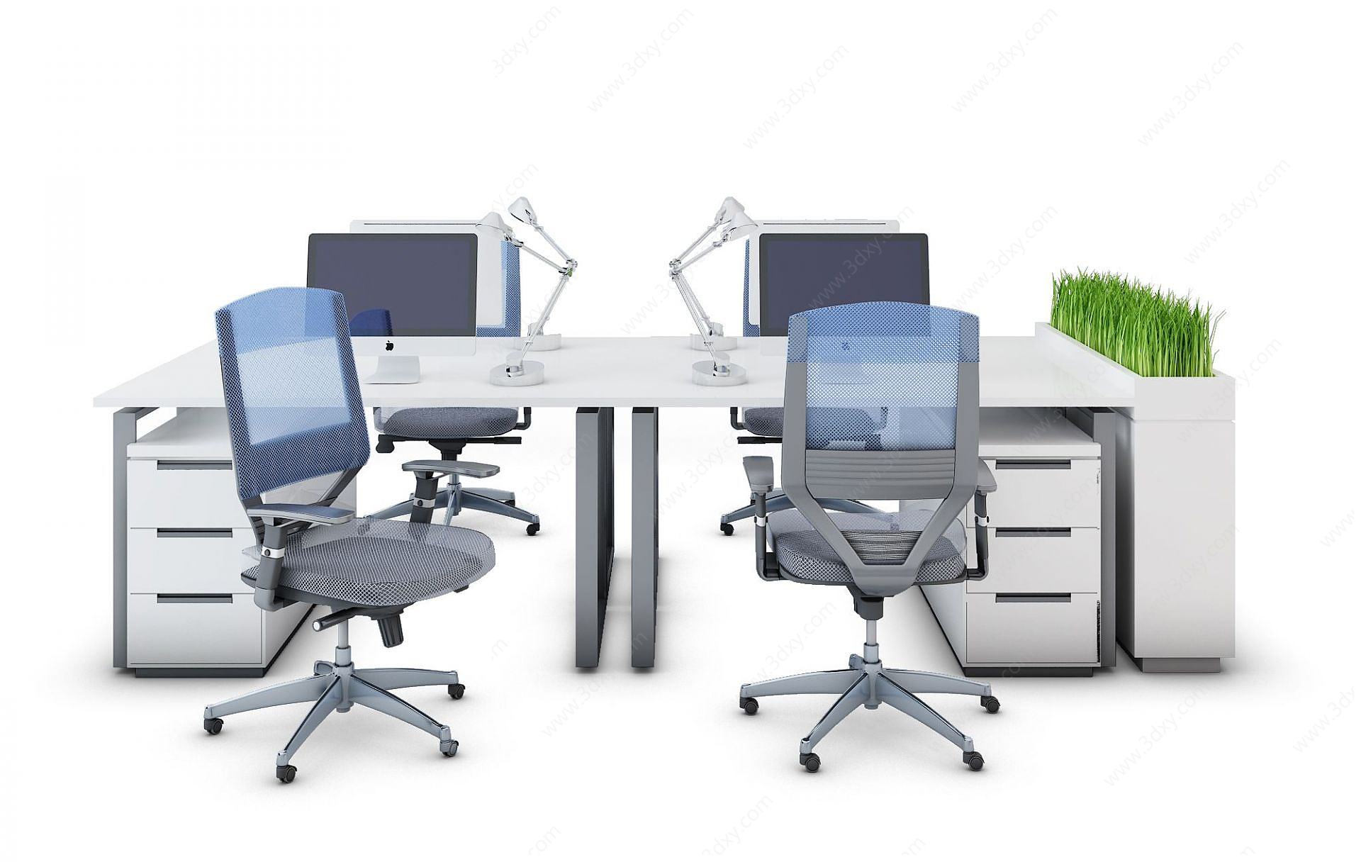 办公工位办公椅3D模型
