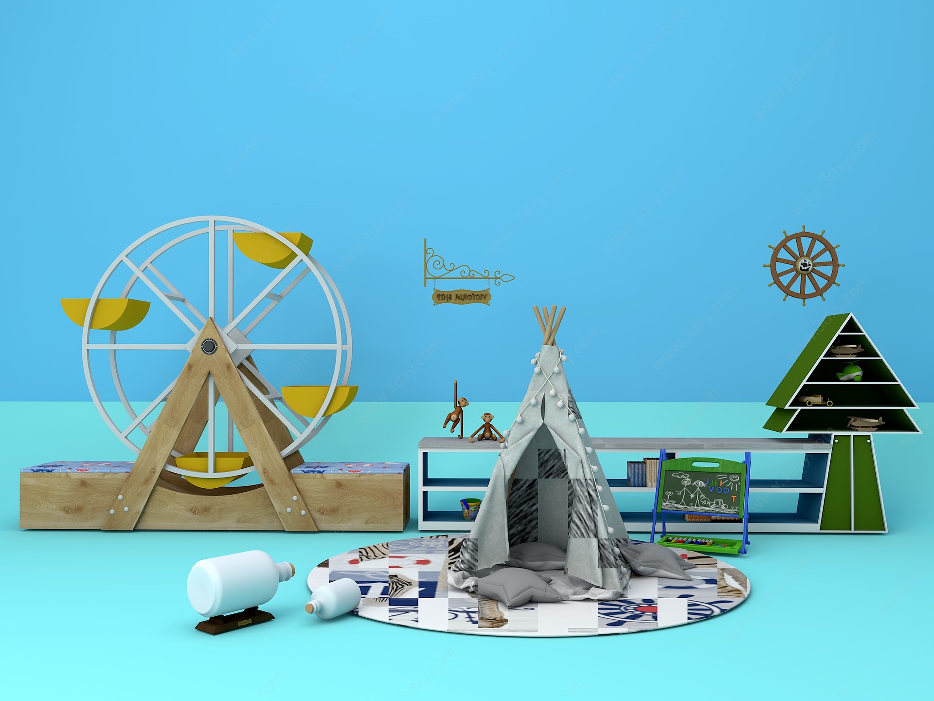 儿童玩具帐篷3D模型
