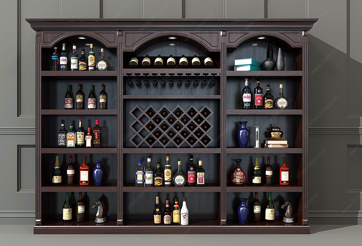 古典欧式酒柜3D模型