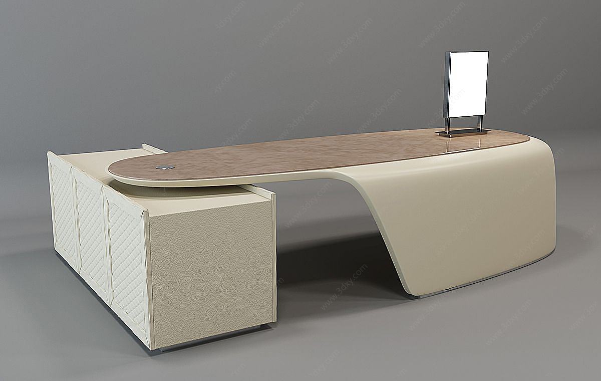 班台老板台桌3D模型