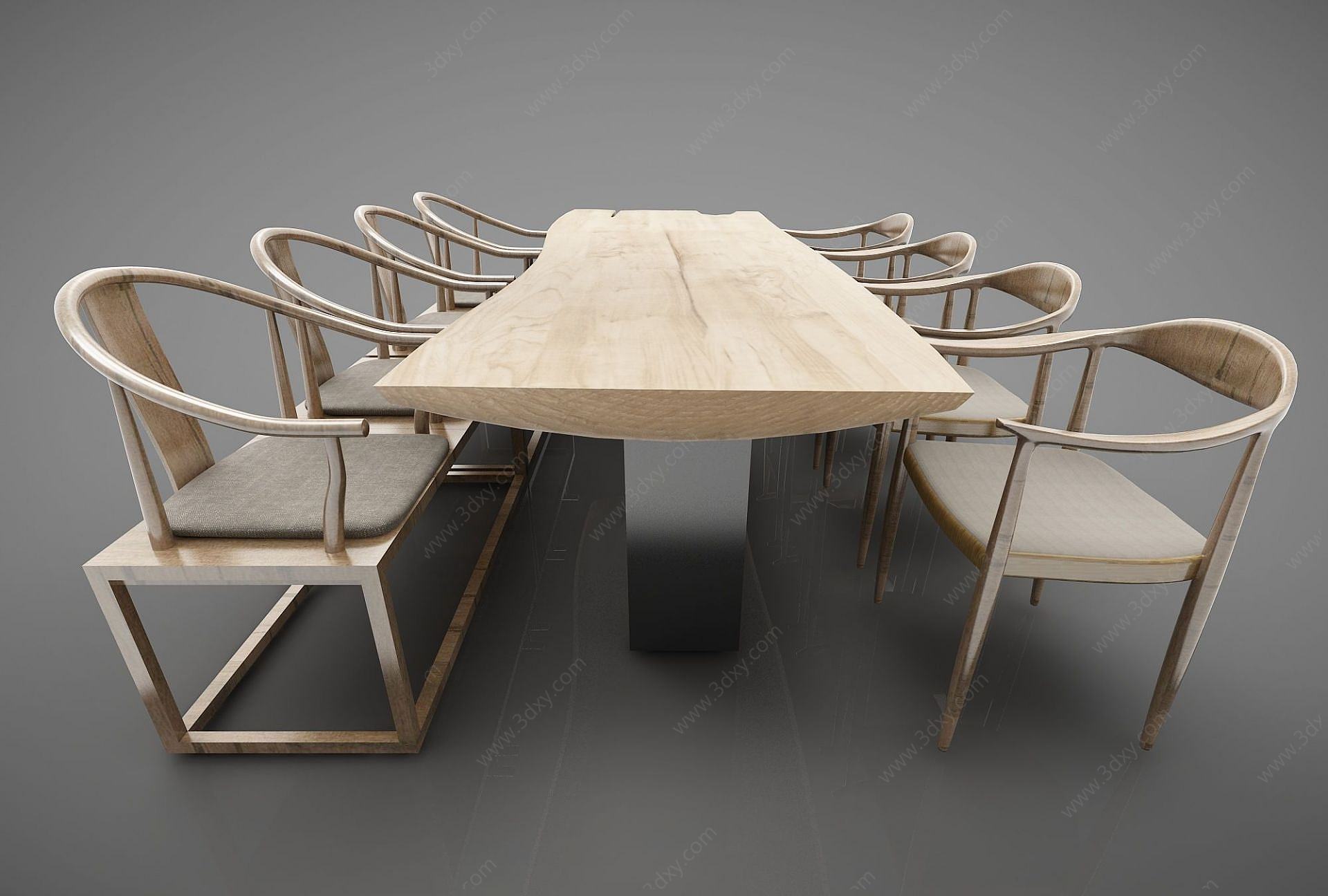 木桌会议桌3D模型