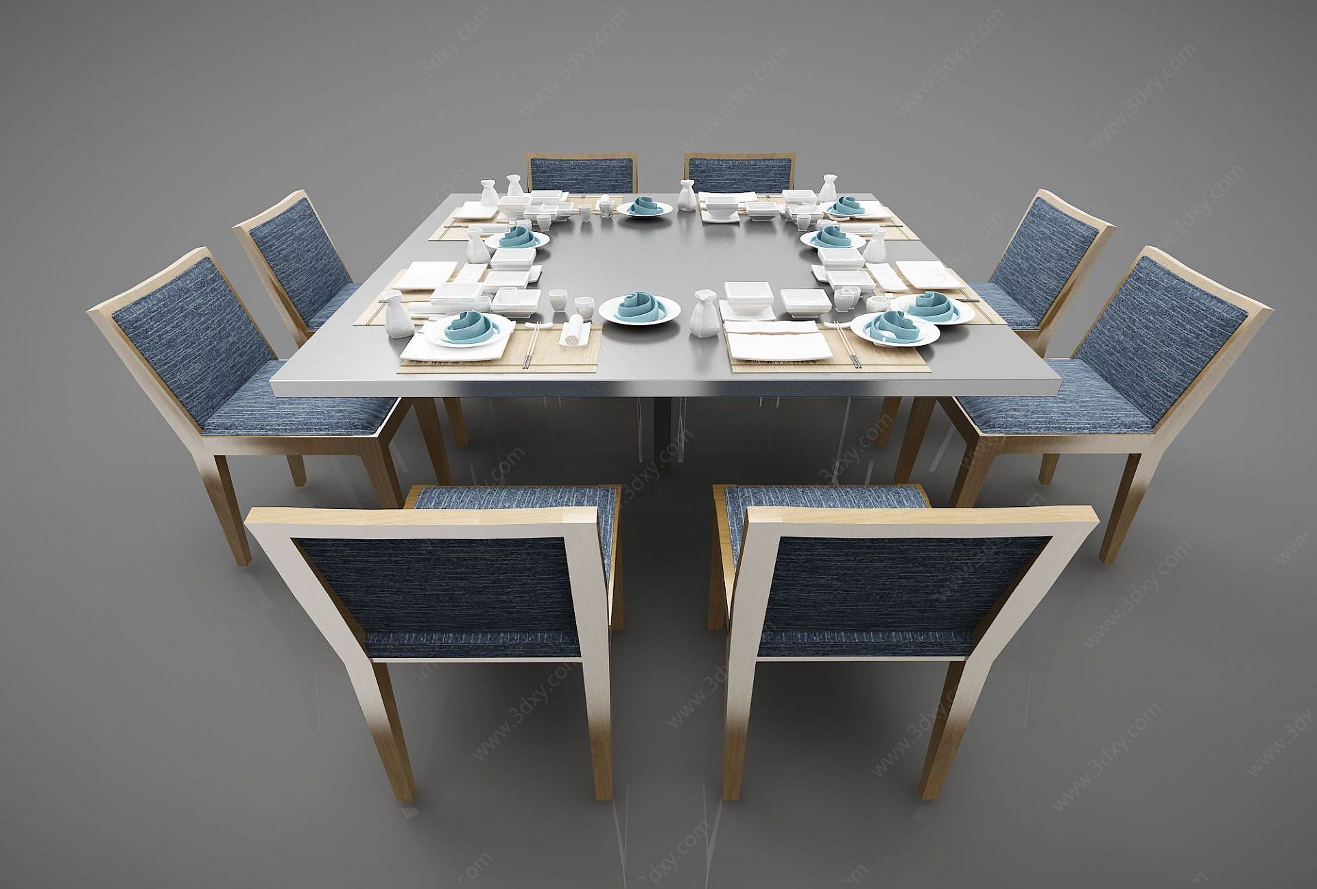 金属餐桌3D模型