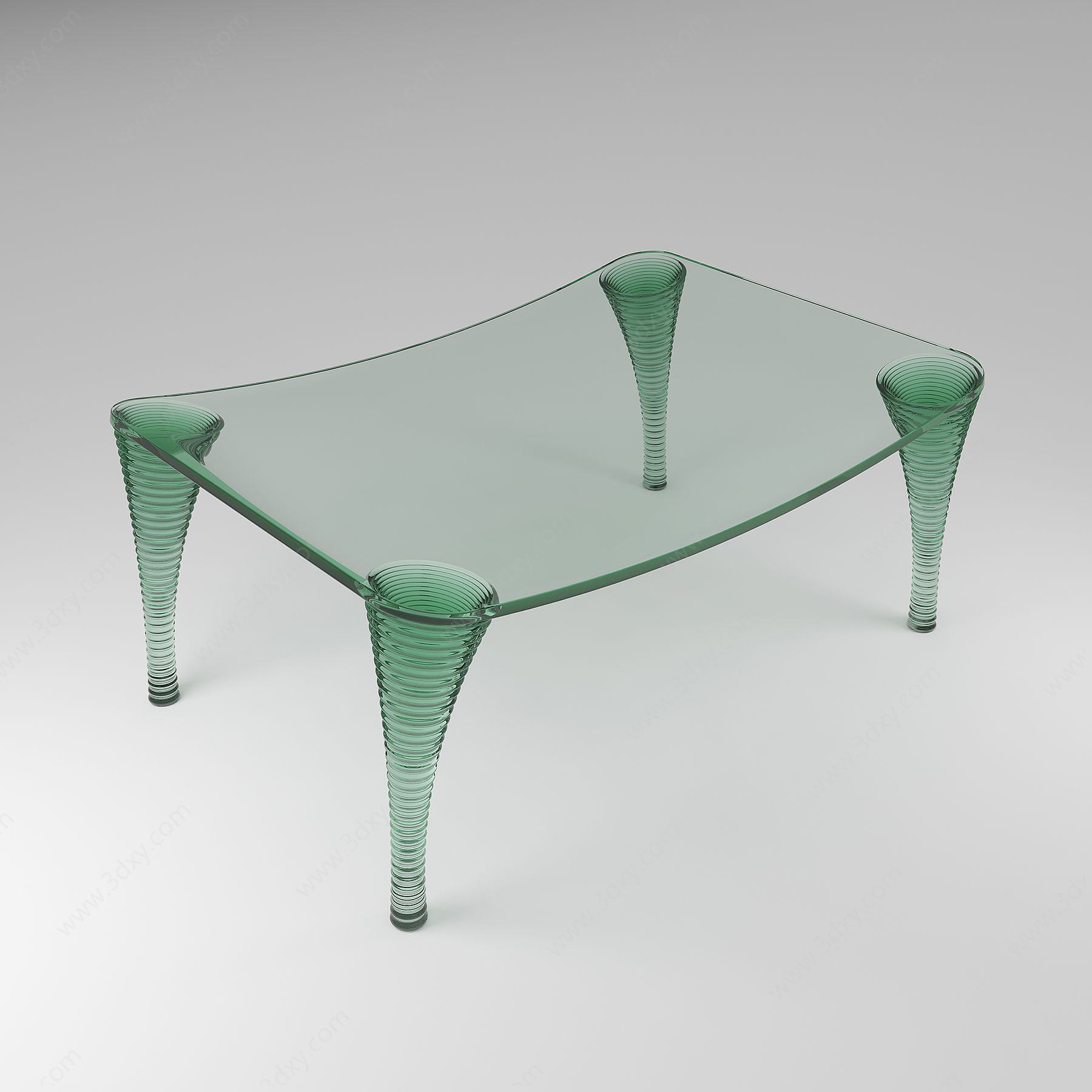 现代玻璃茶几桌3D模型