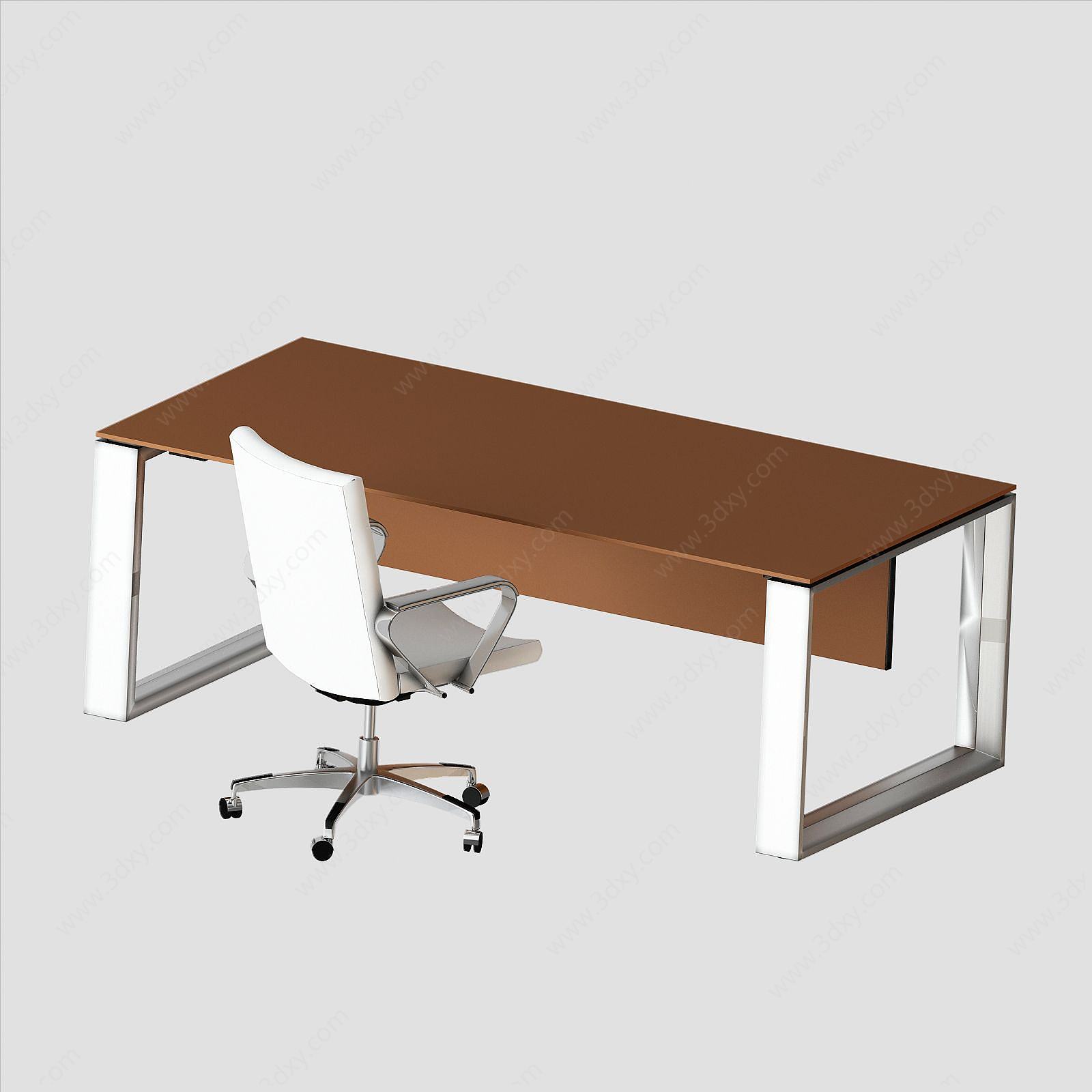 现代简约办公桌椅3D模型