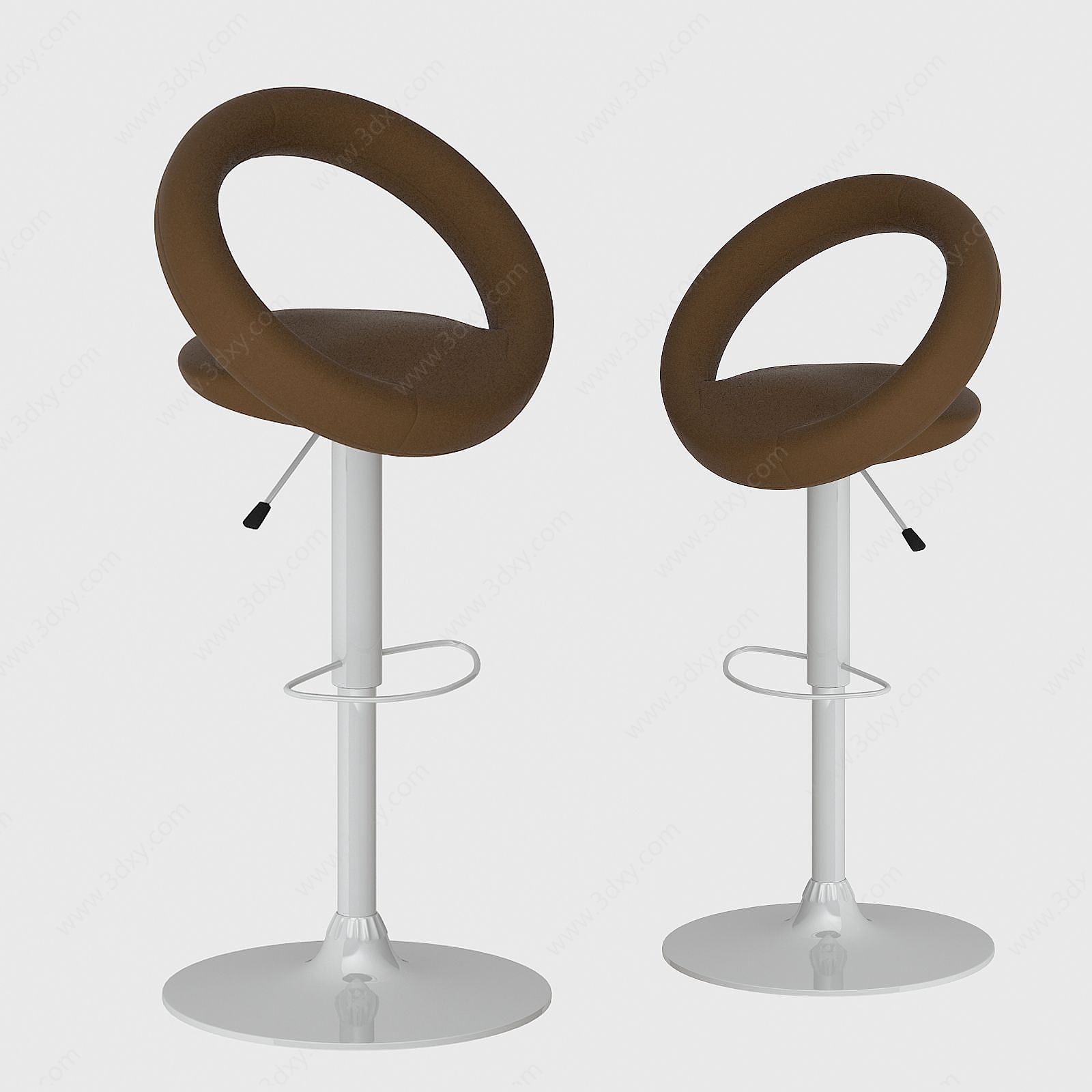 现代皮质时尚吧椅3D模型