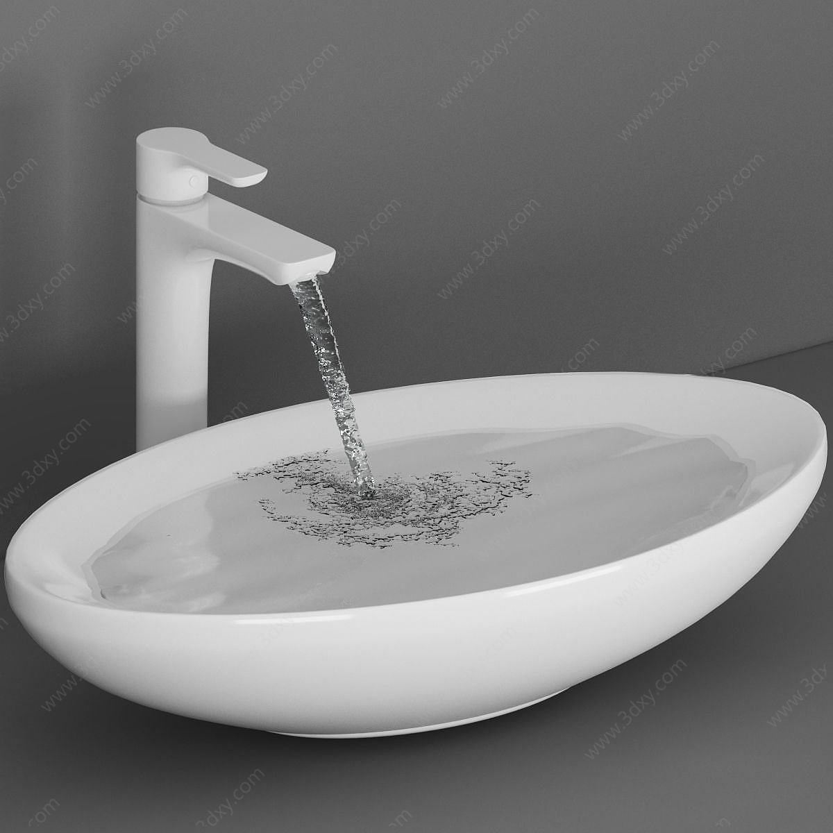现代卫浴用品水龙头洗手盆3D模型