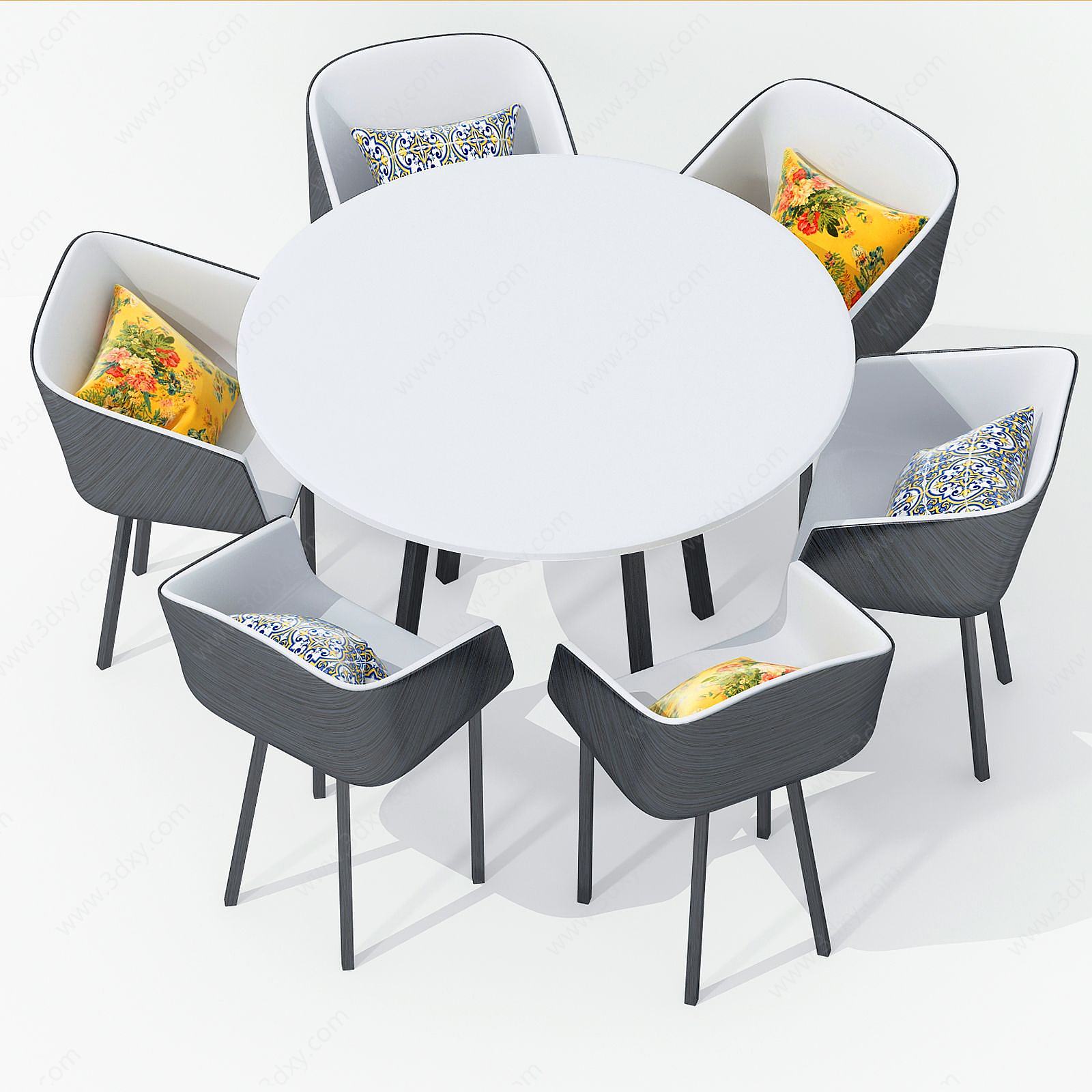 现代休闲桌椅餐桌椅3D模型