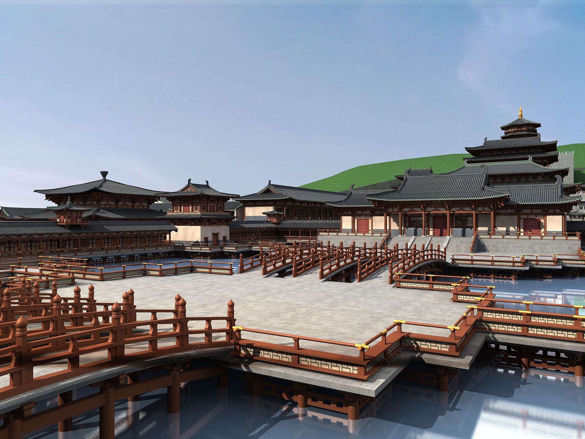 中式古建筑宫殿3D模型