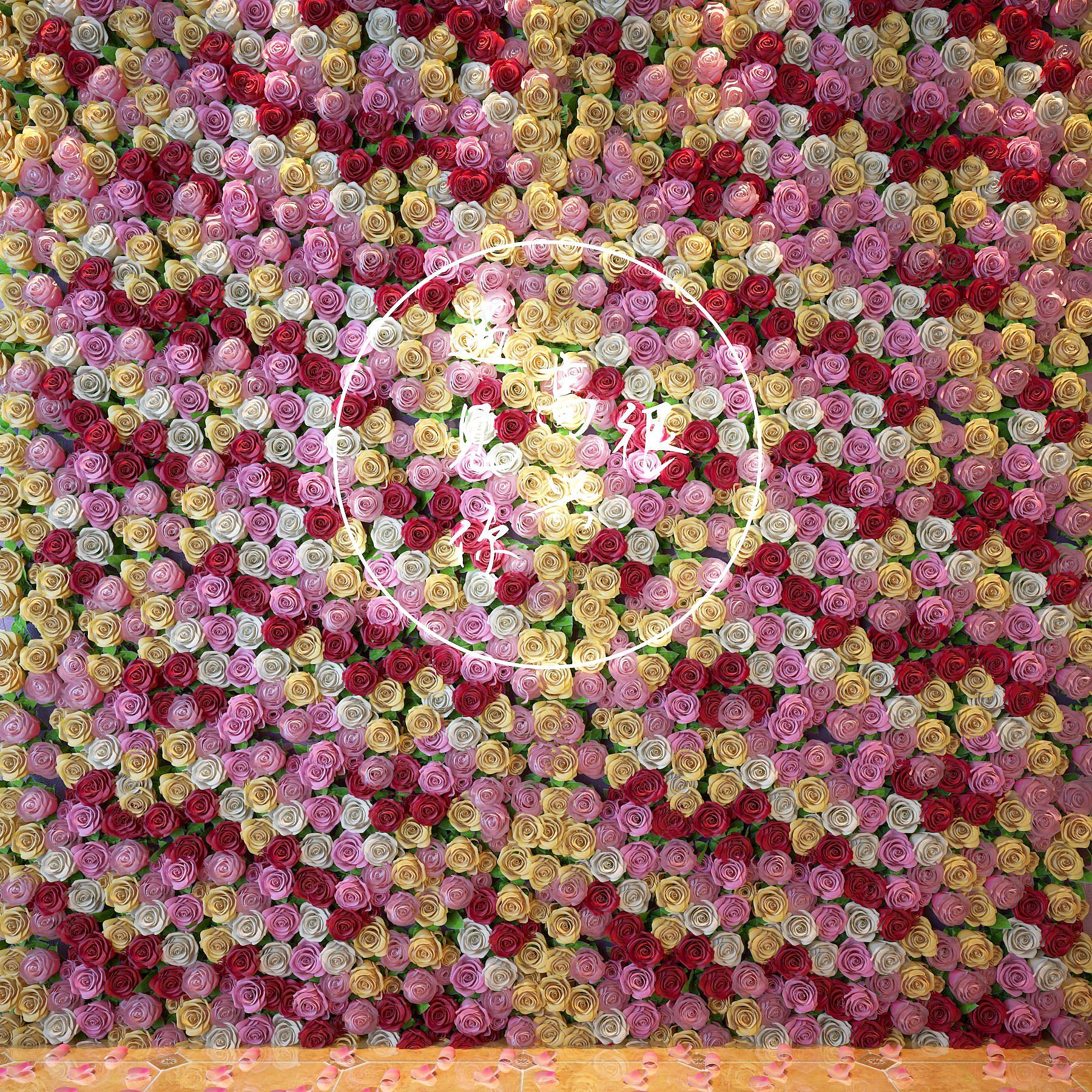 玫瑰花墙植物墙3D模型