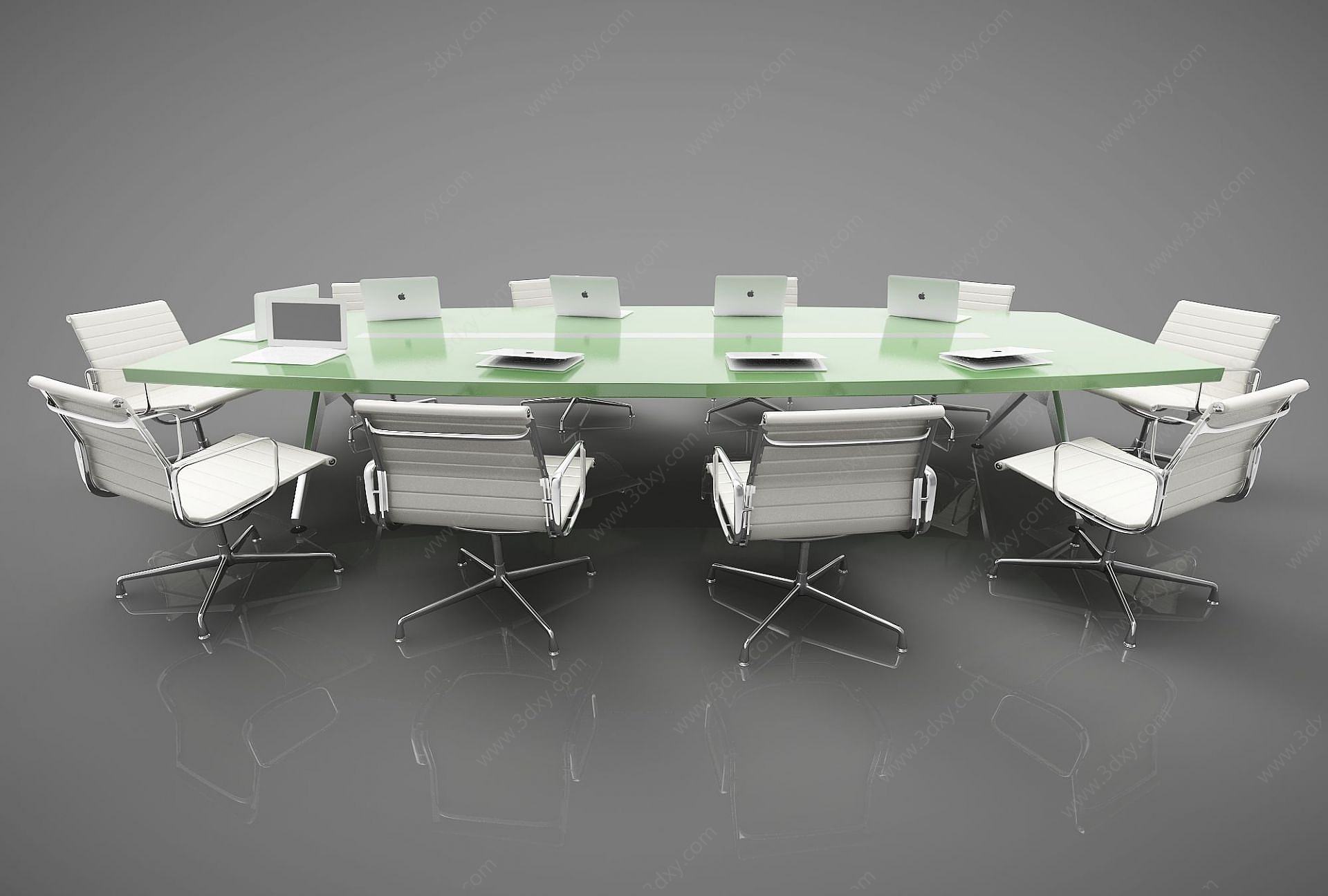 会议桌椅子组合3D模型