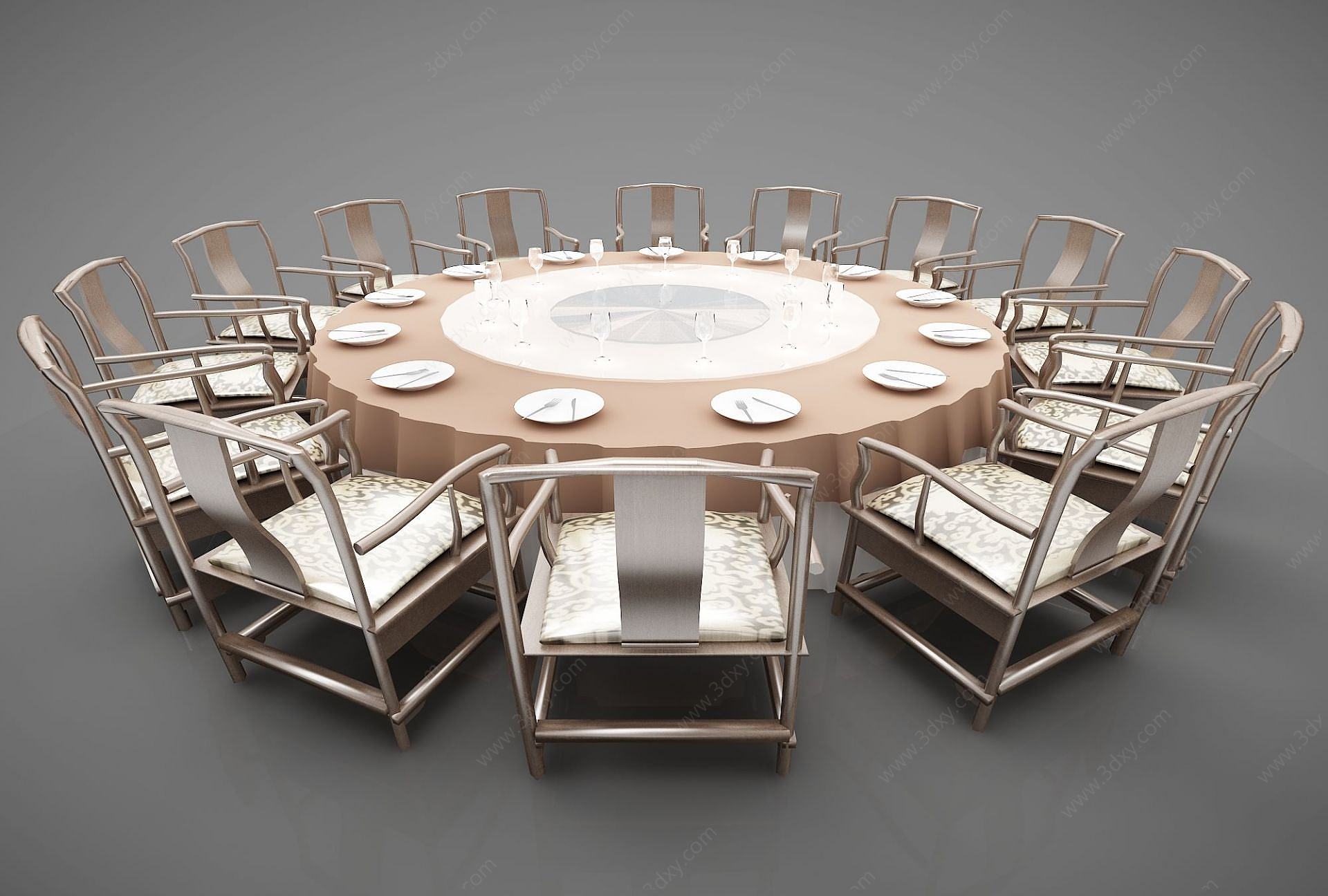 餐桌圆形3D模型