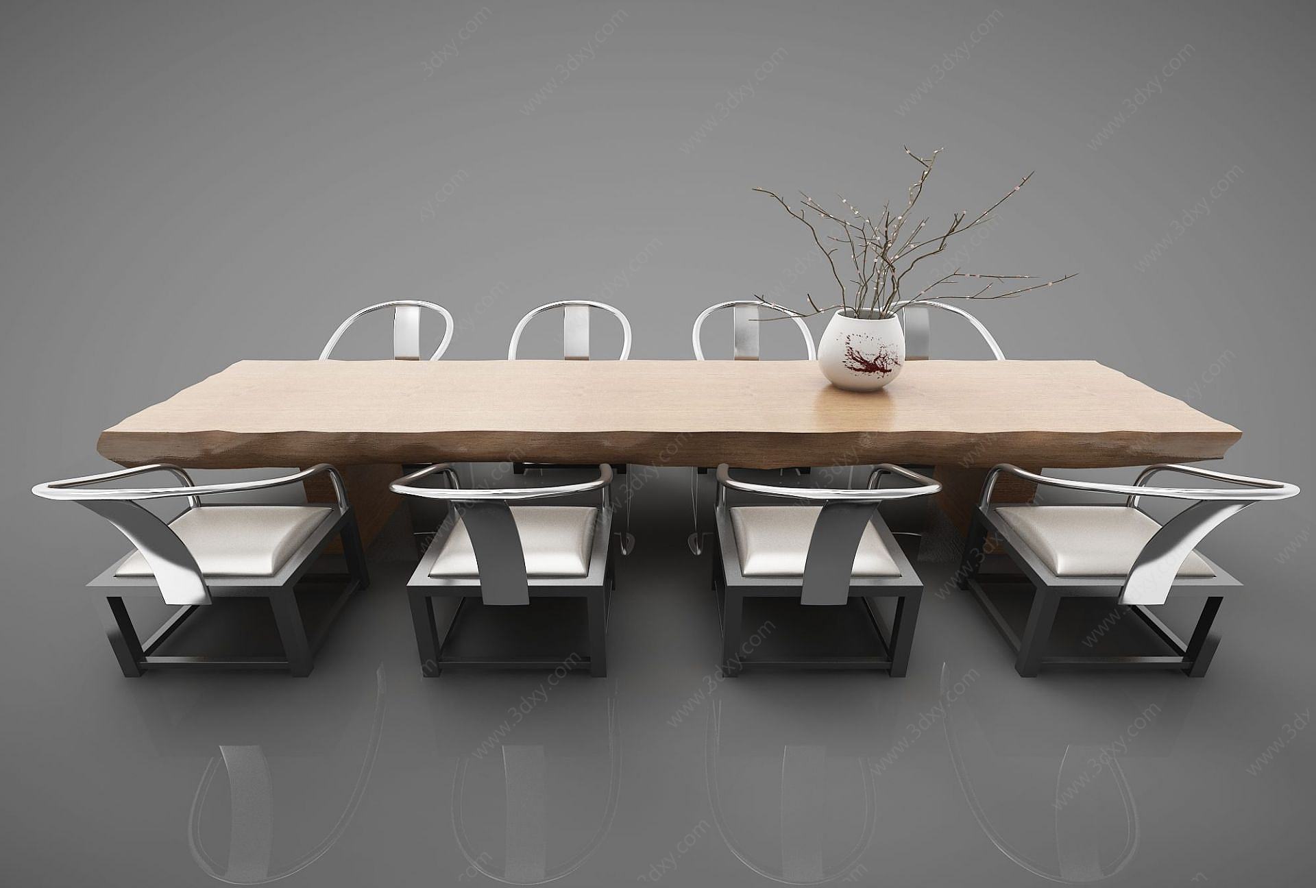 长方形餐桌3D模型