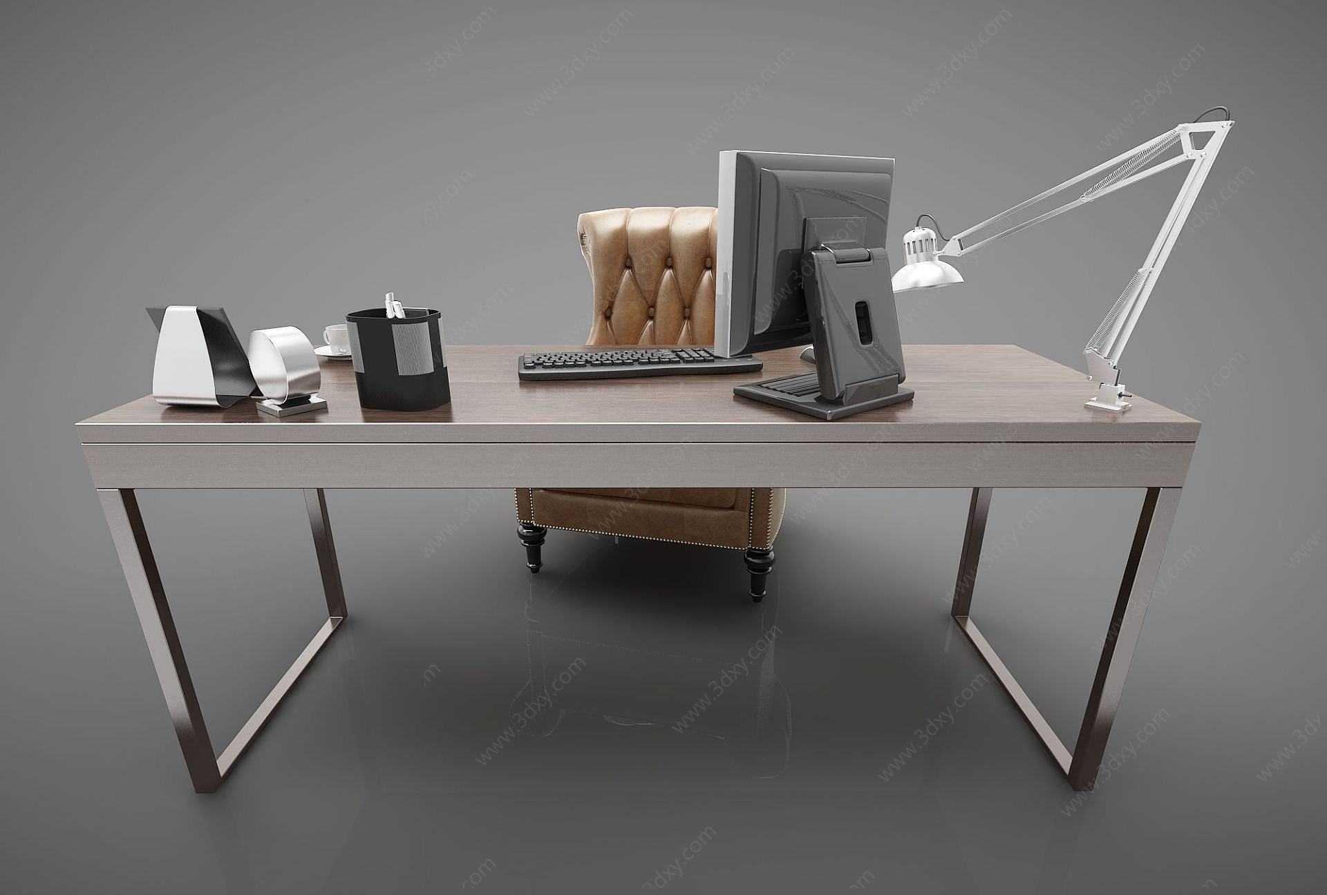 书桌椅组合3D模型