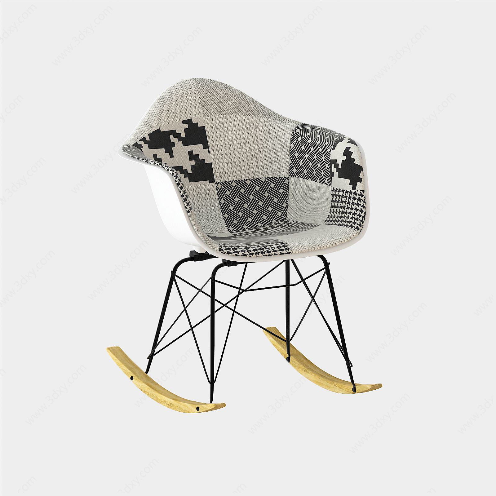 现代椅靠背带图休闲椅3D模型