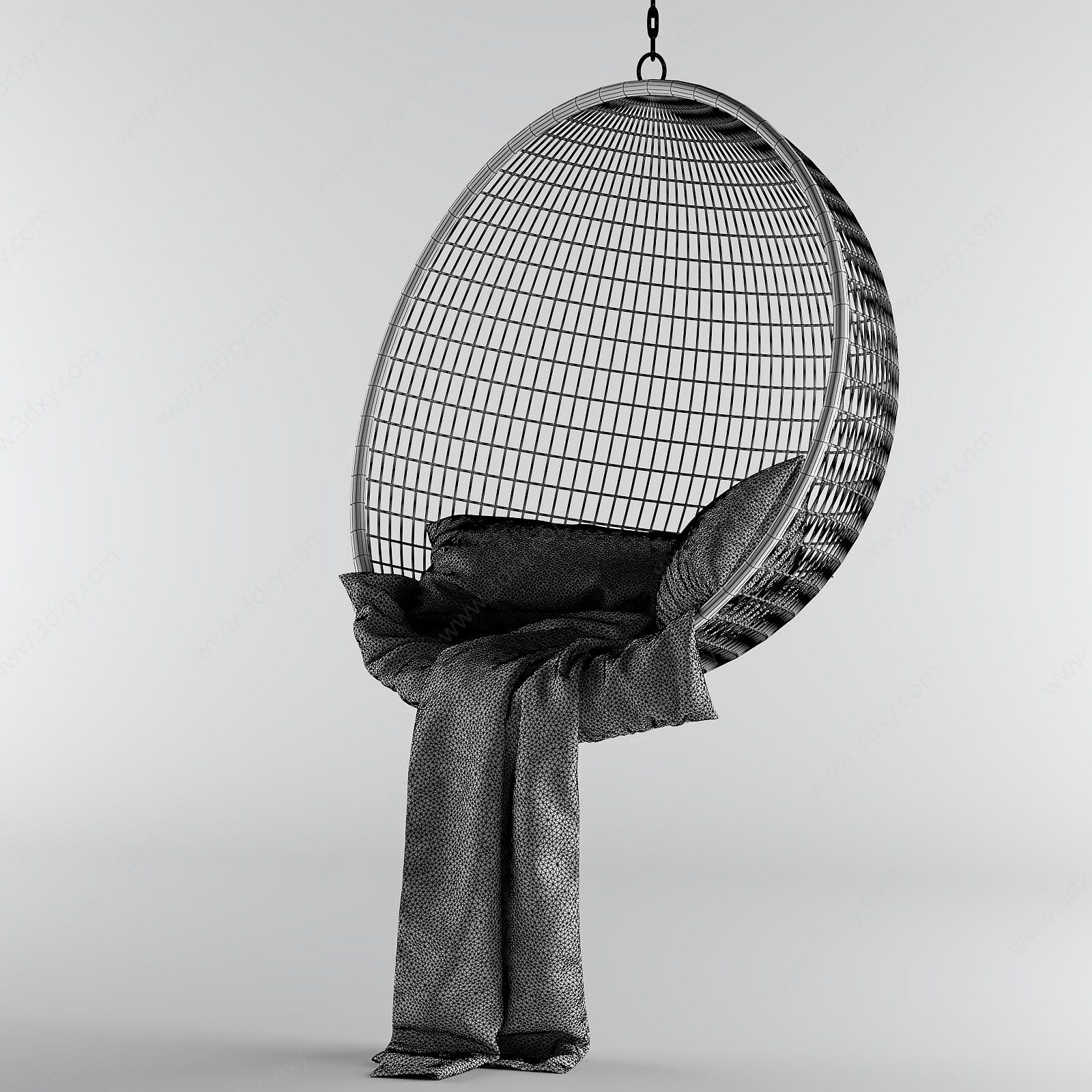 现代休闲半圆吊椅3D模型