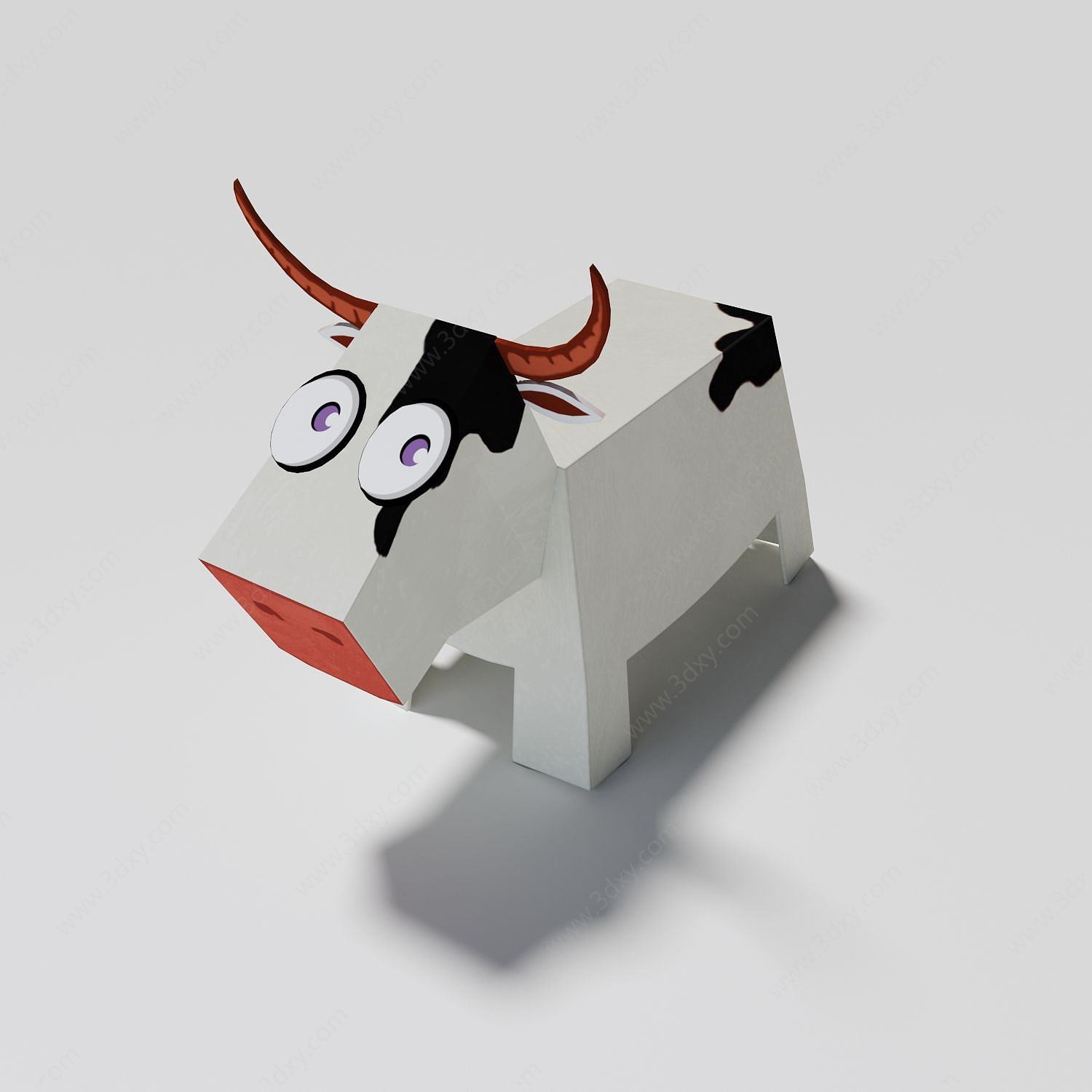 现代纸奶牛3D模型