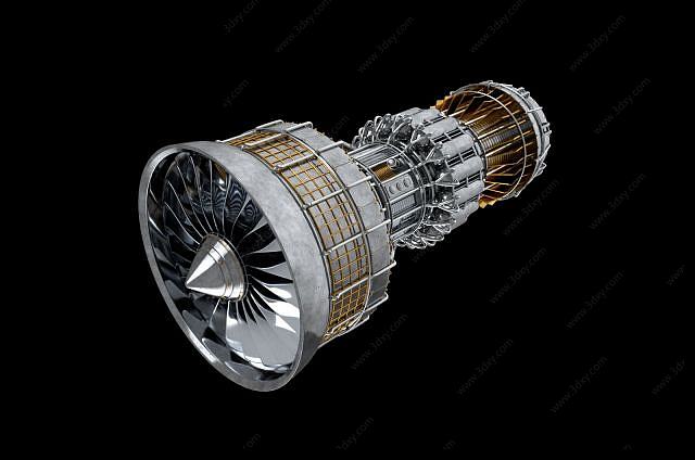涡轮发动机3D模型