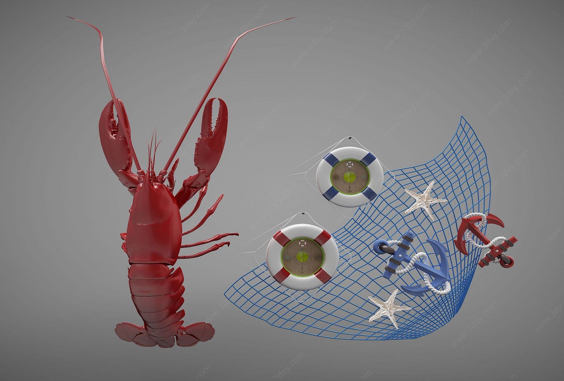 龙虾3D模型