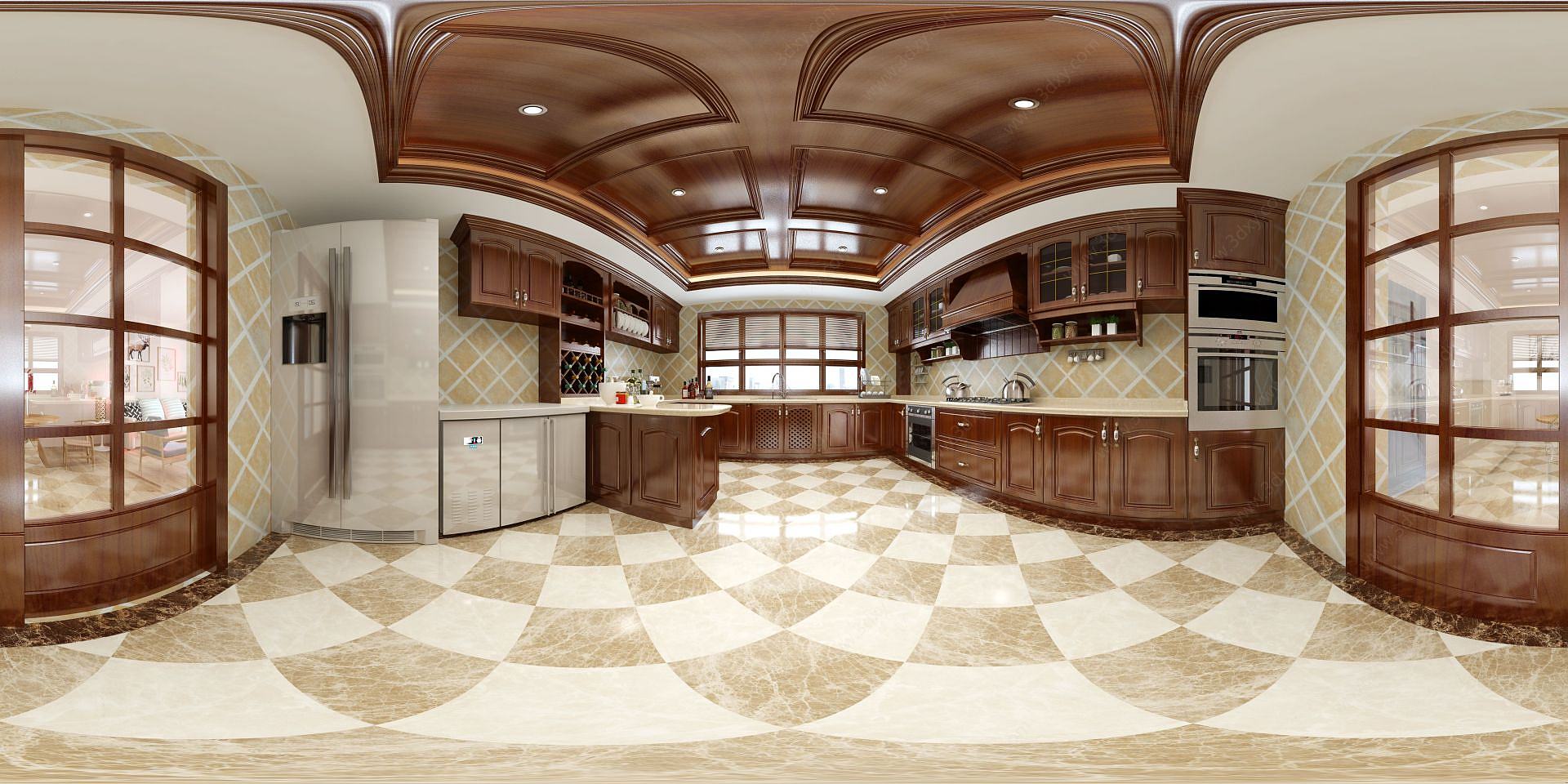 美式风格厨房3D模型