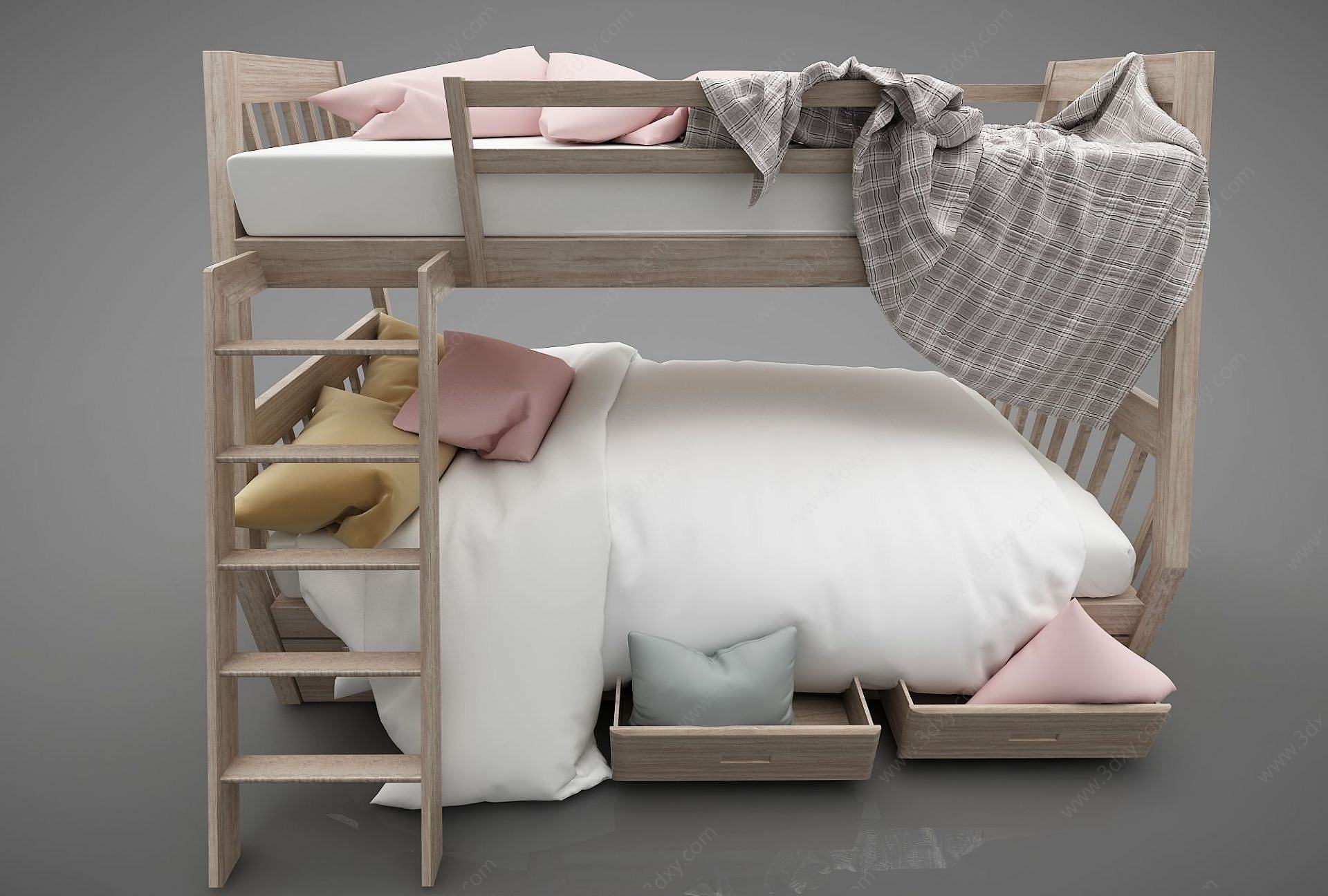 儿童房高低床3D模型