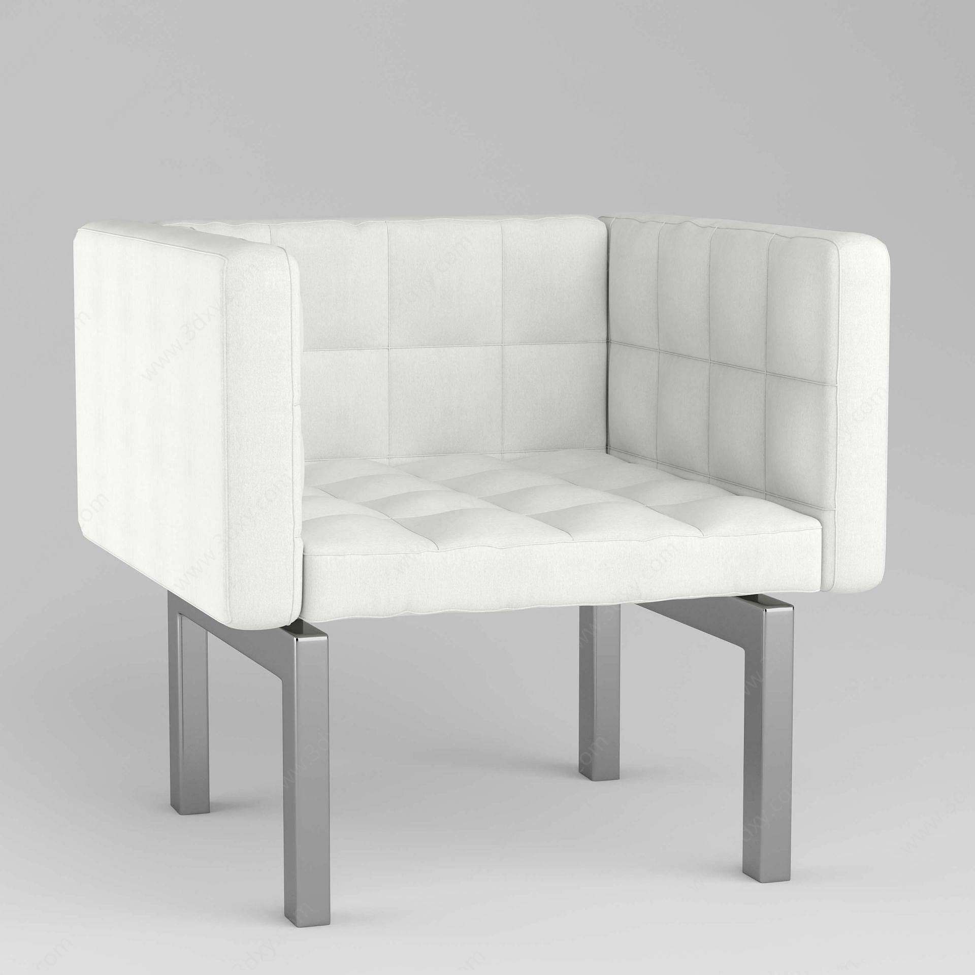 现代休闲简约单人沙发3D模型