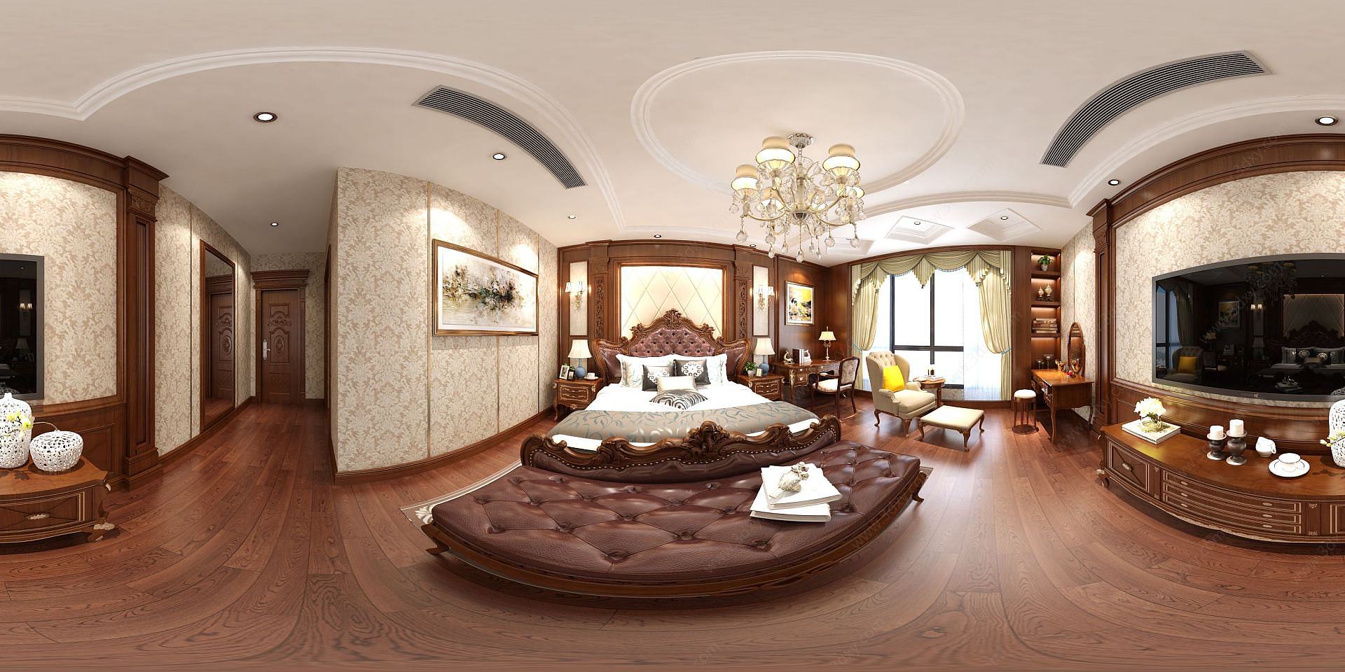 欧式风格的卧室3D模型