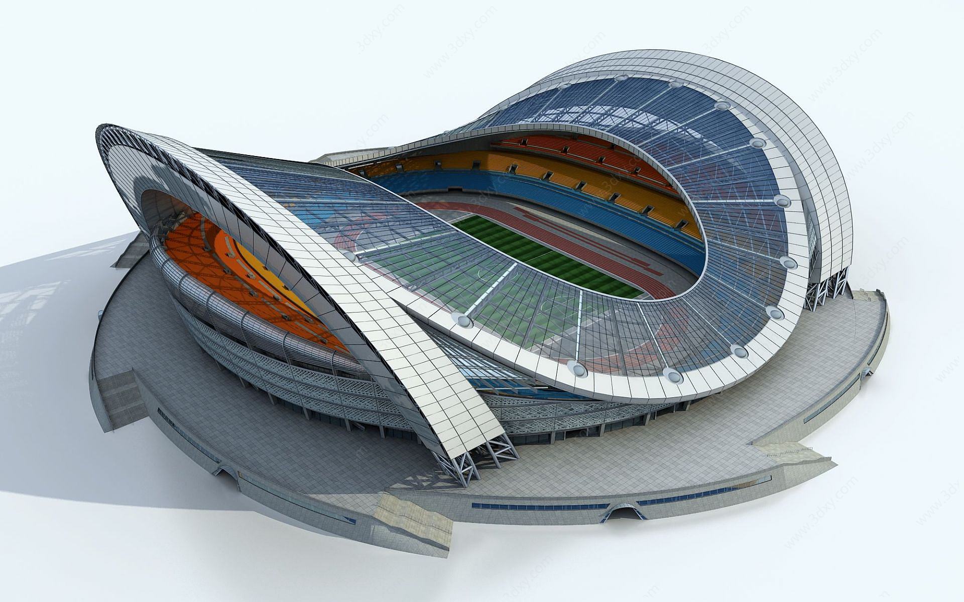 现代体育馆足球场3D模型