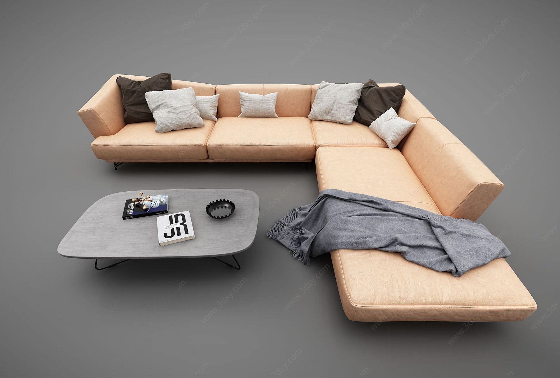 现代风格沙发组合3D模型
