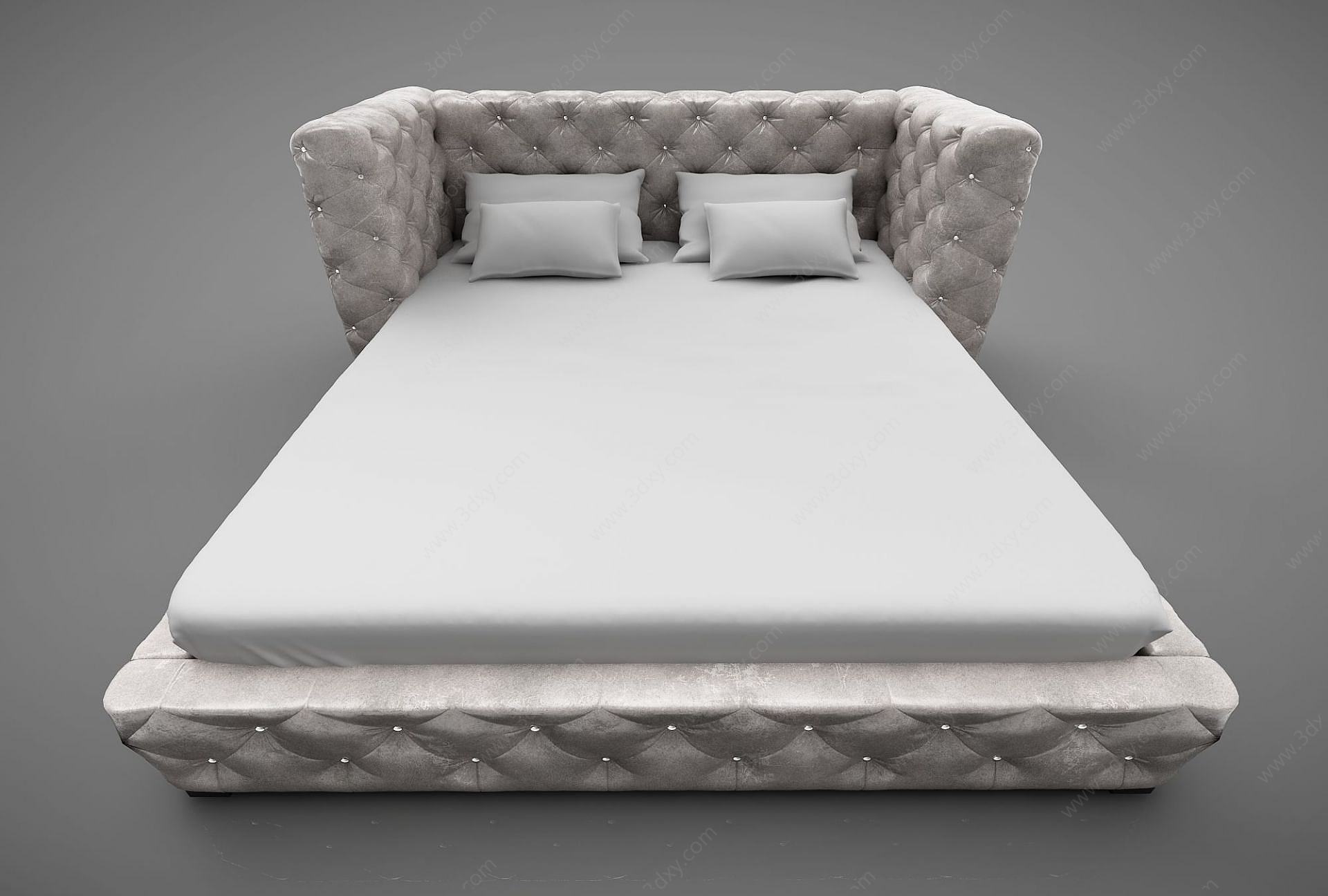 现代风格床3D模型
