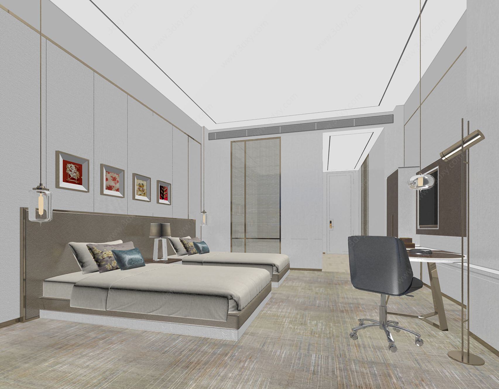 客房空间3D模型