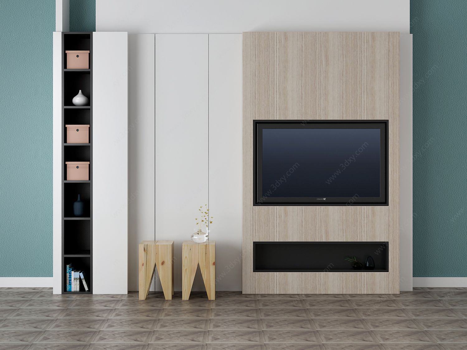 家具饰品组合电视背景墙3D模型