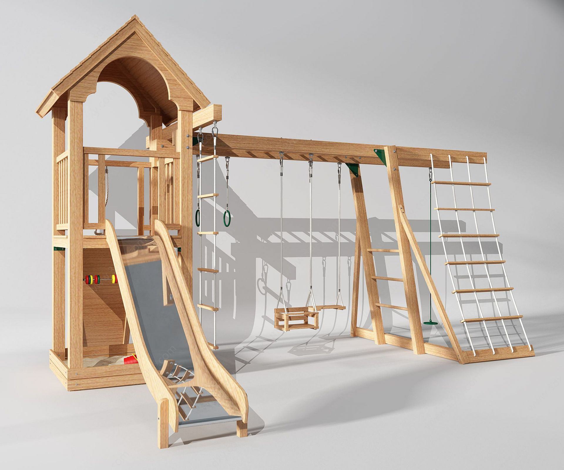 儿童滑梯秋千组合3D模型