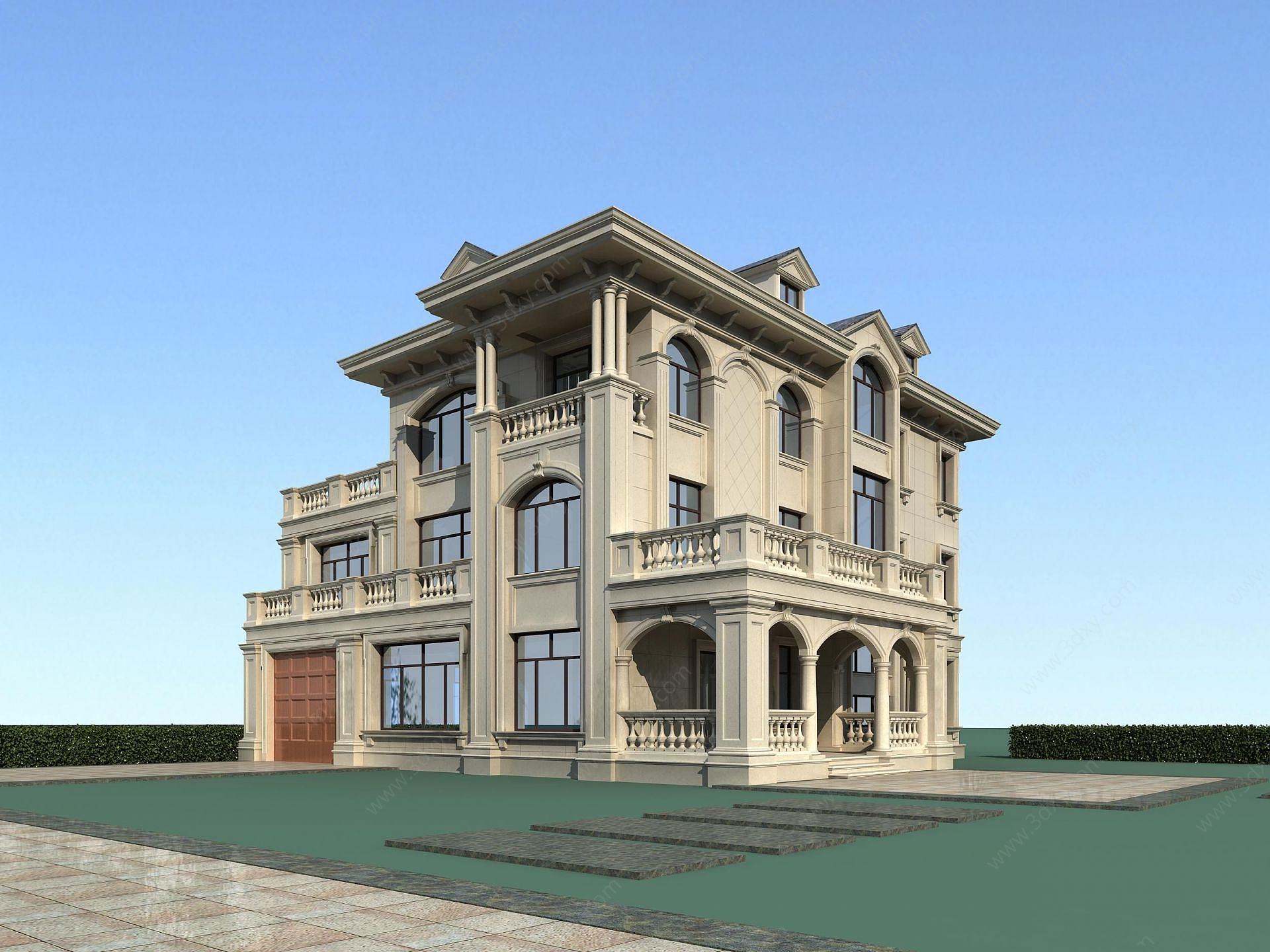 石材别墅3D模型