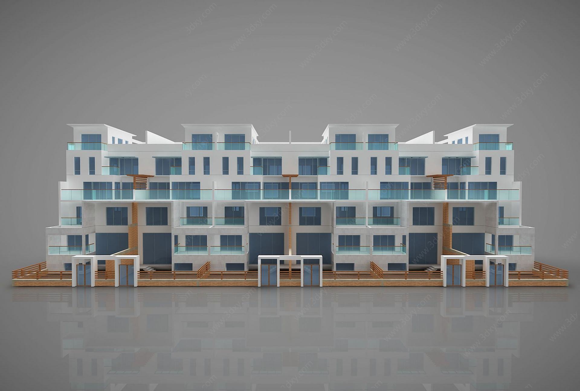 现代大型房屋建筑3D模型