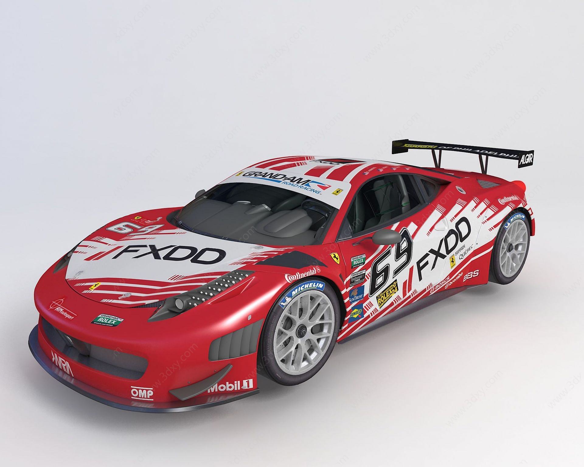 法拉利赛车GT3跑车3D模型