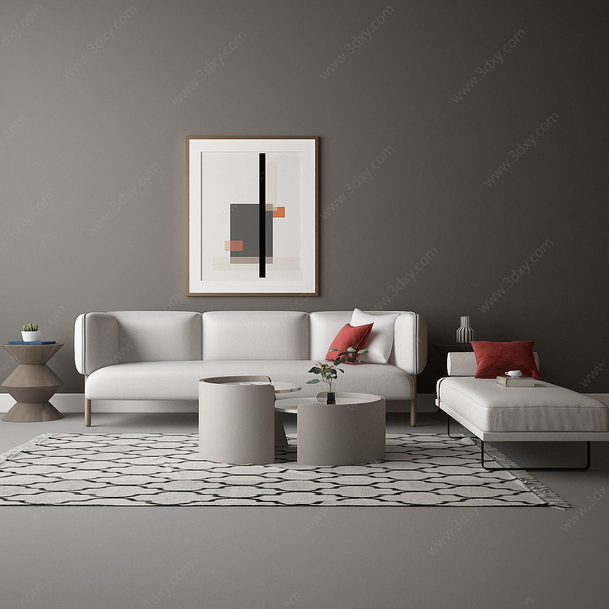 家具饰品组合3D模型