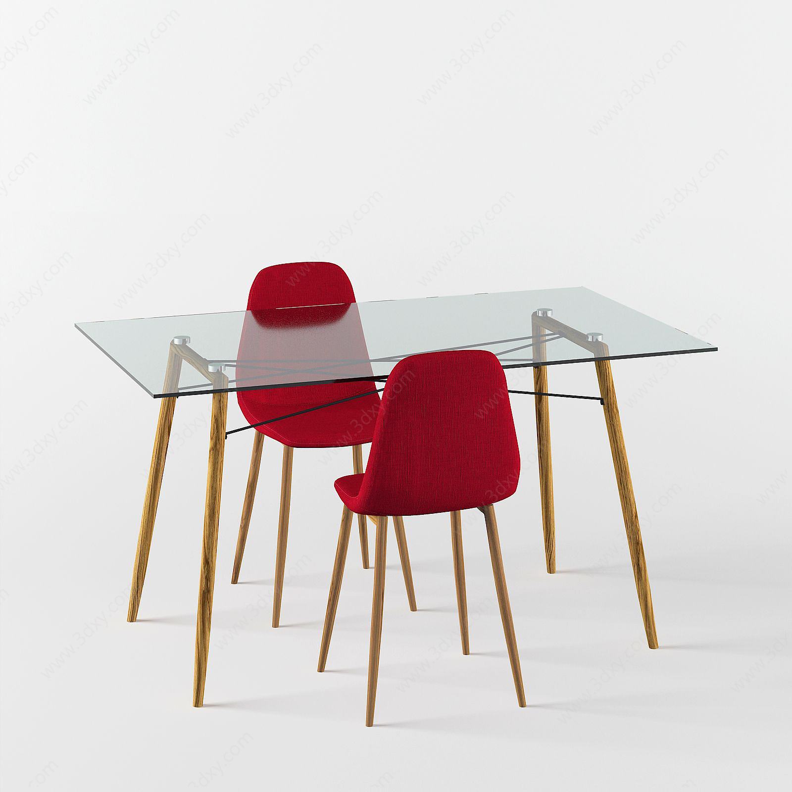 后现代桌椅组合3D模型