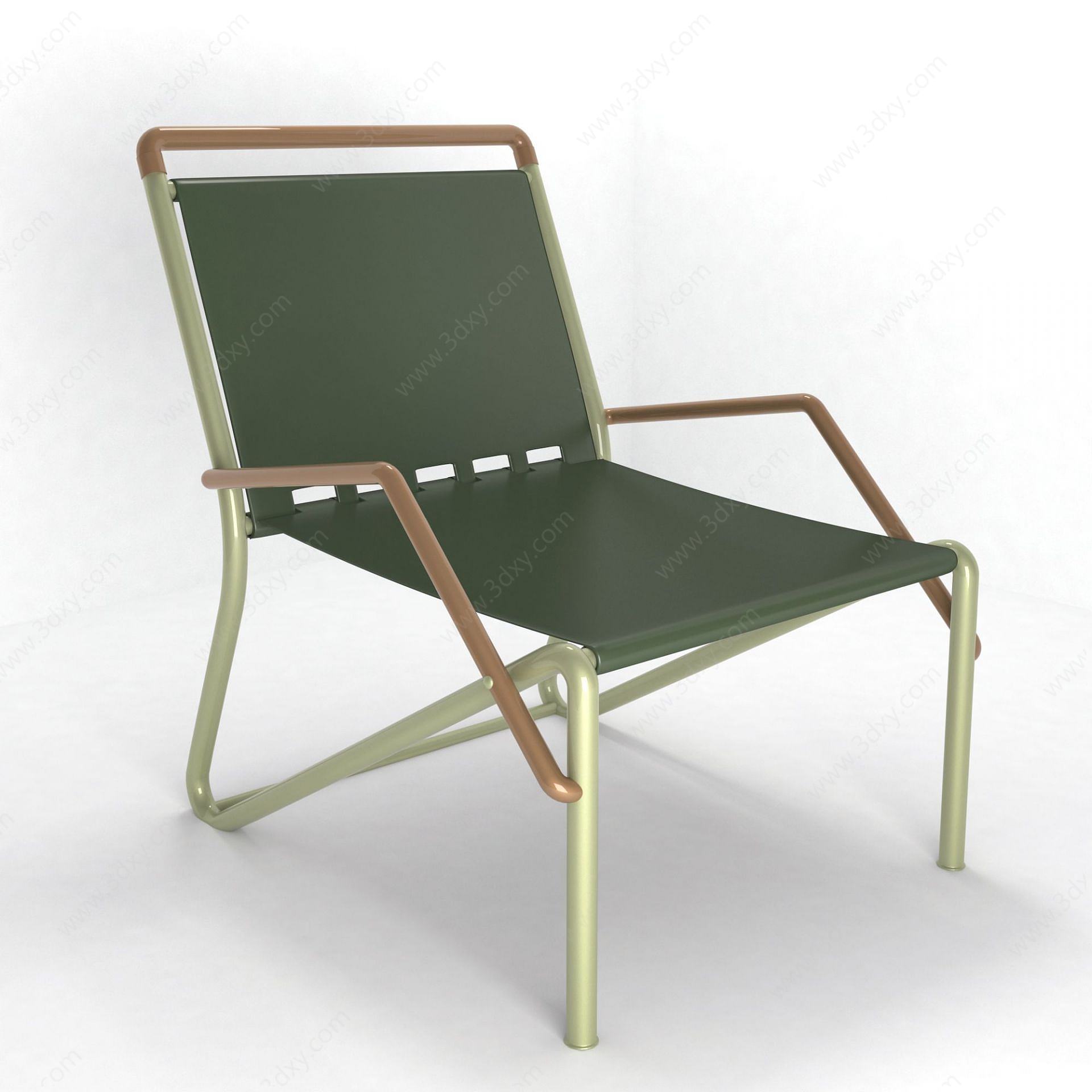 现代休闲绿单椅3D模型