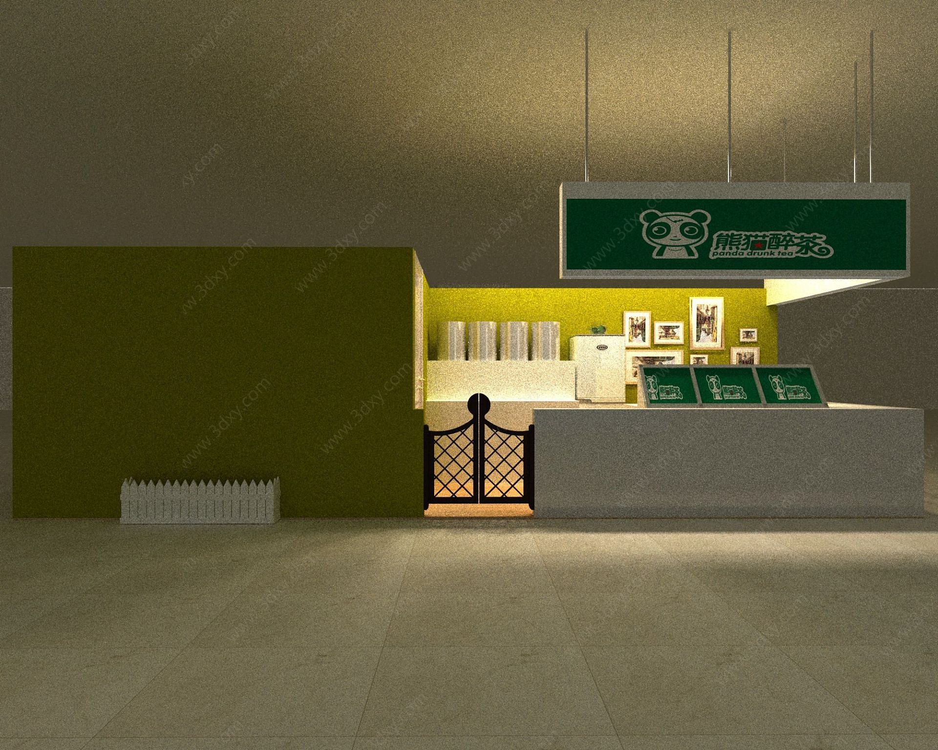 奶茶店柜台3D模型