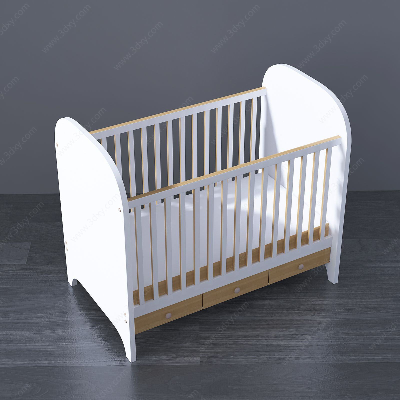 现代婴儿床3D模型