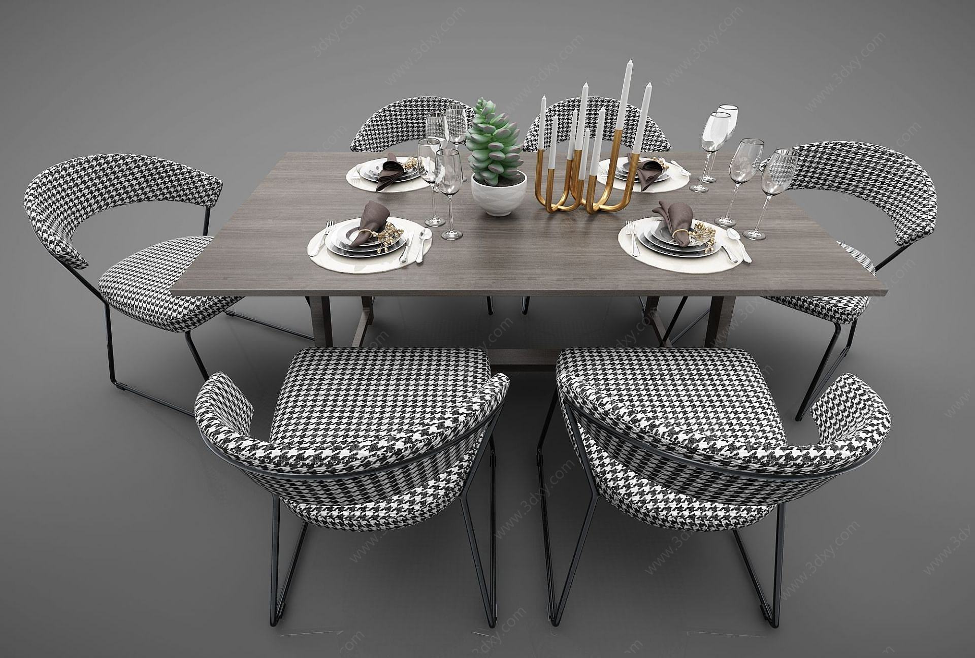 现代风格餐桌3D模型
