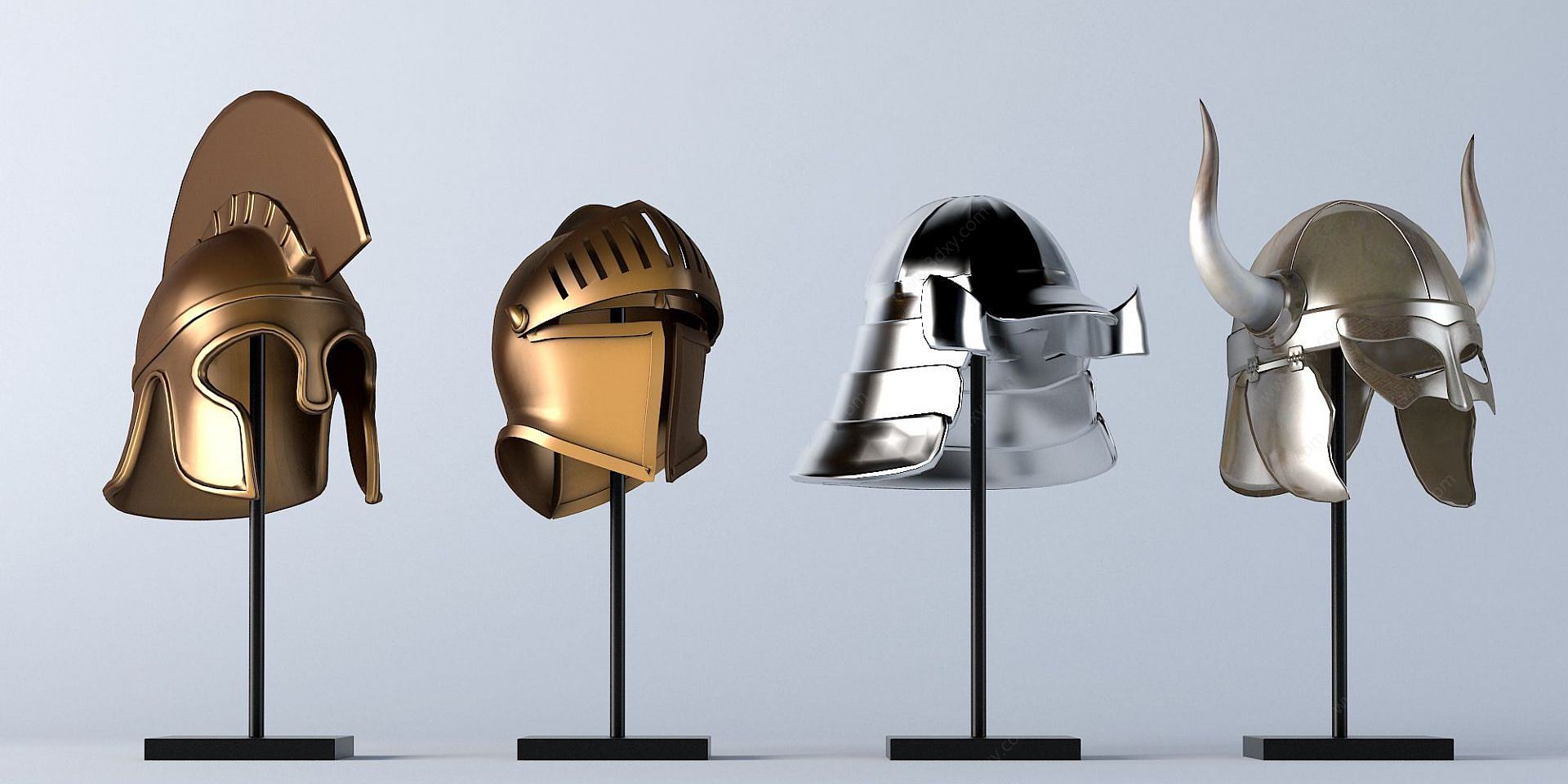 欧式骑兵头盔战盔3D模型